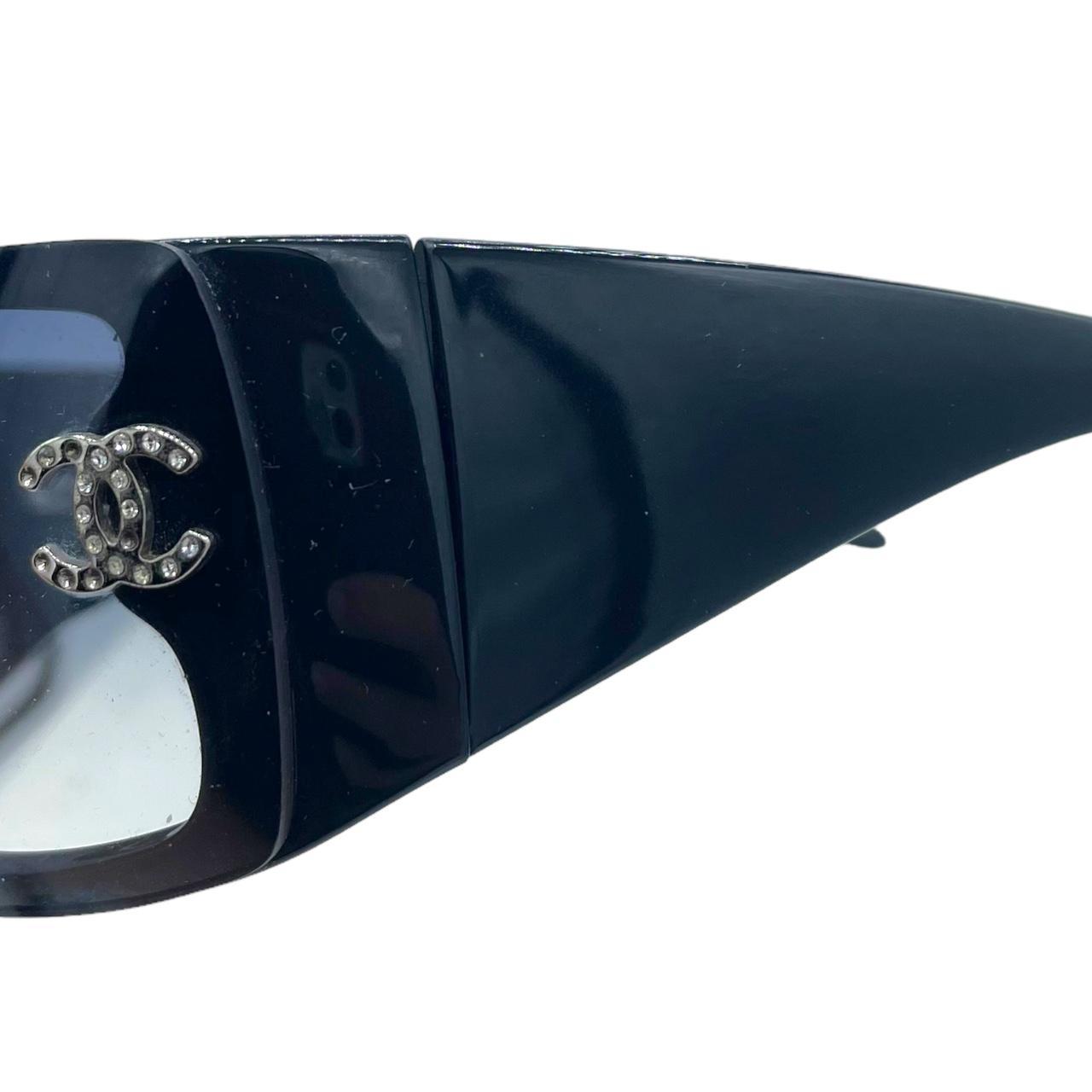 Chanel 5088 Gradient Sunglasses Black Crystal Logo