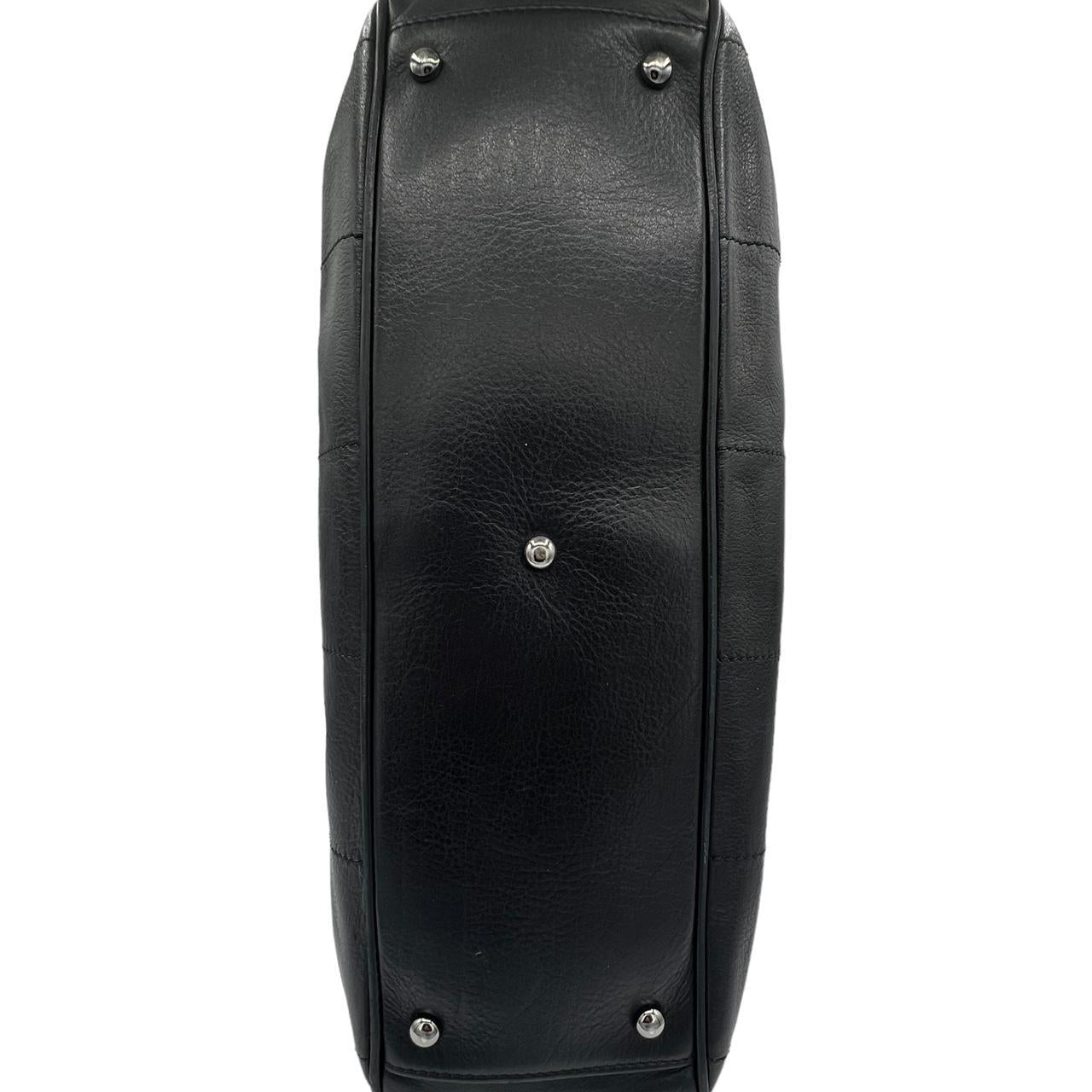 Chanel Black Chocolate Bar Quilted Leather Boston Bag - Outfit Repeater