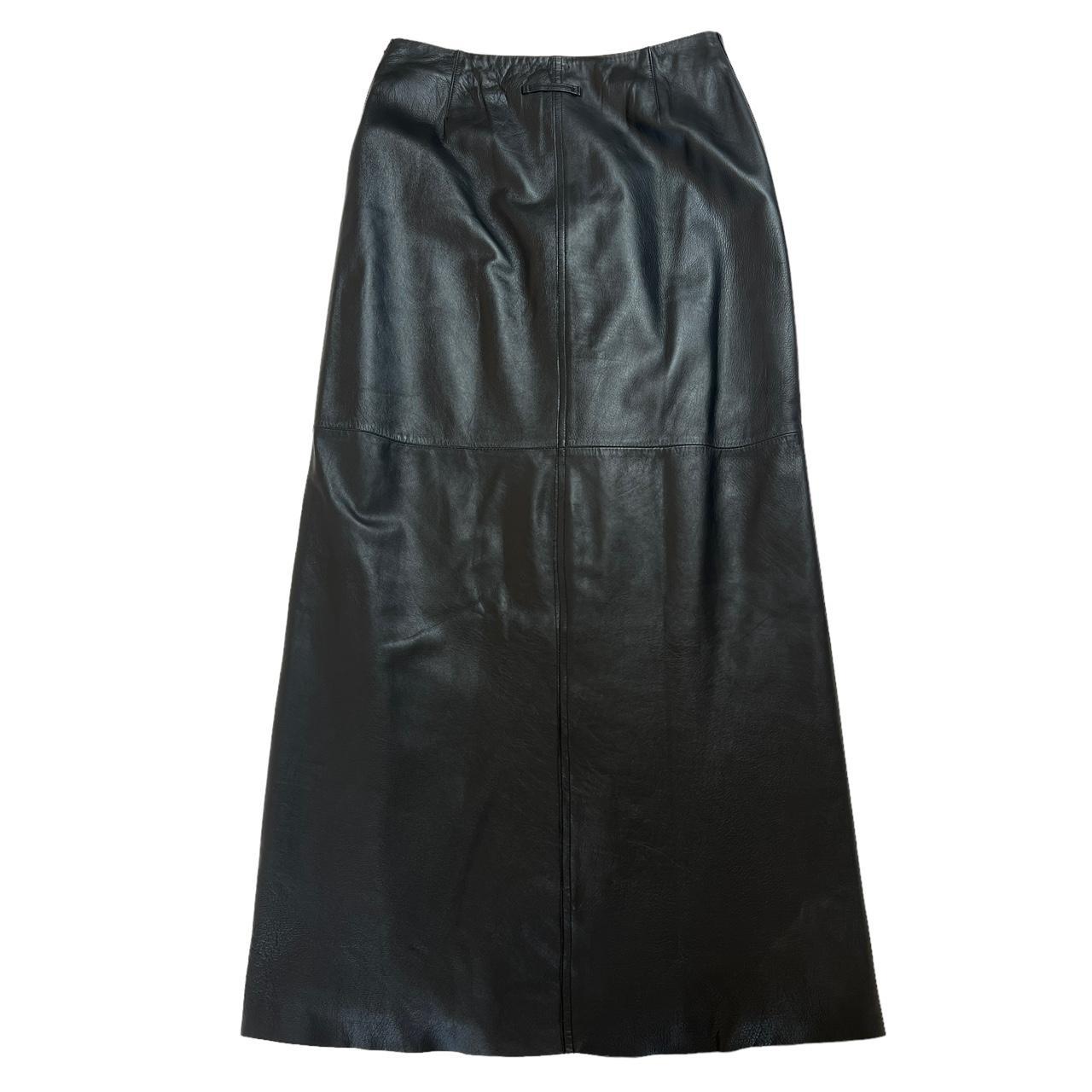 Jean-Paul Gaultier Black Leather Button Up Maxi Skirt
