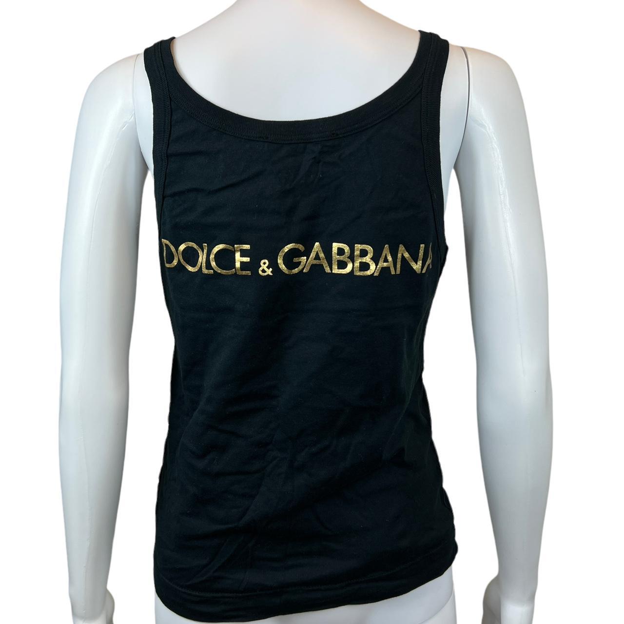 Dolce & Gabbana Hollywood Diva Gold and Black Graphic Tank Top Cami