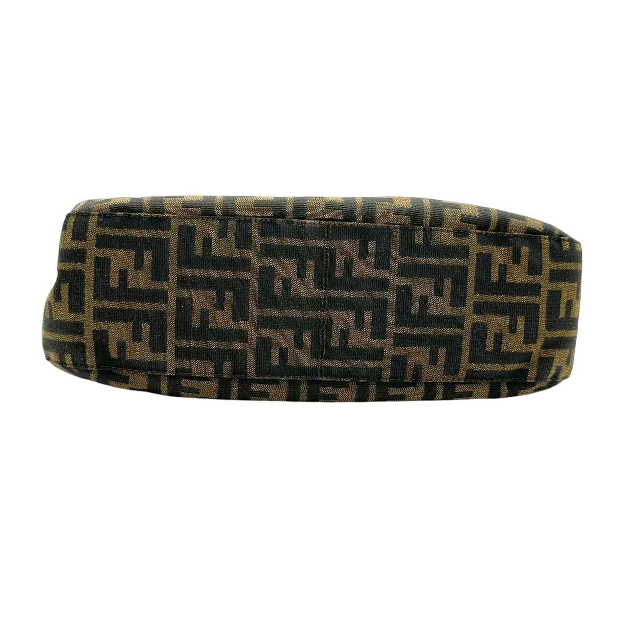 Fendi Crescent Baguette Shoulder Bag Brown Monogram