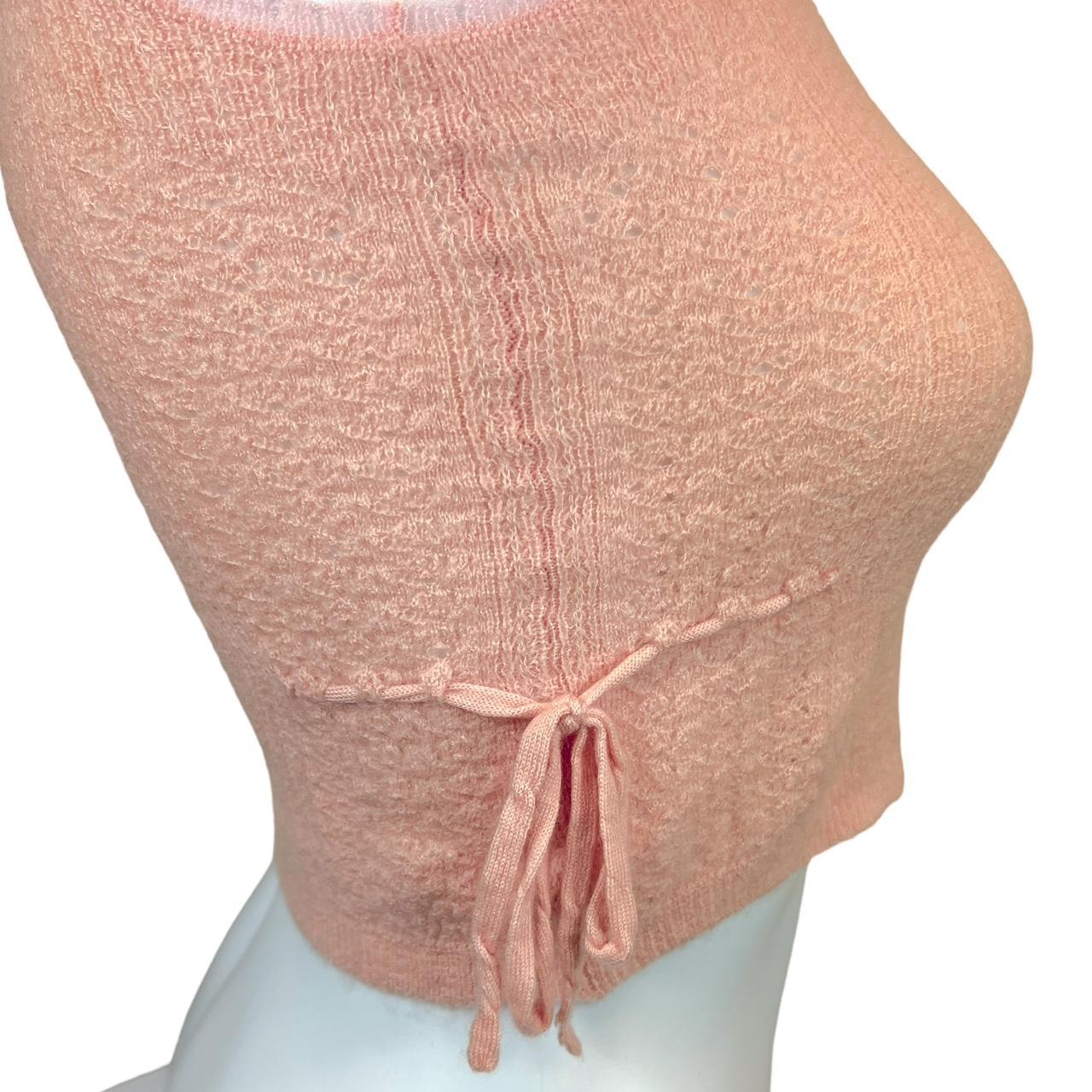 Louis Vuitton Pink Cropped Pointelle Cashmere Tank