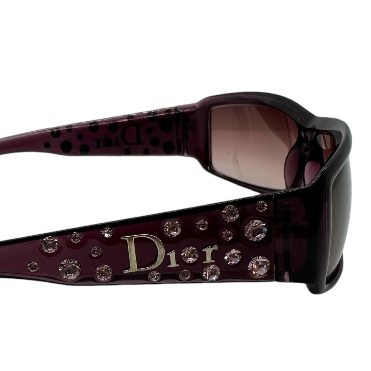 Dior Sparkling 3 Purple & Pink Rhinestone Rectangle Sunglasses