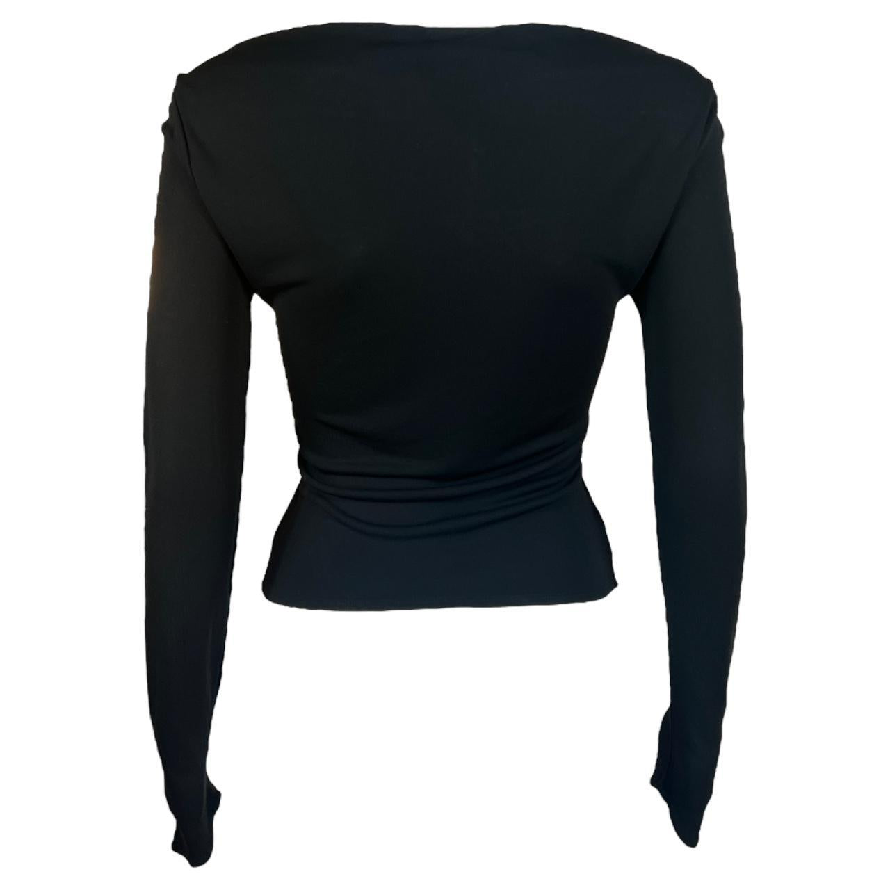 Versace Classic Black Embroidered Off The Shoulder Top - Outfit Repeater