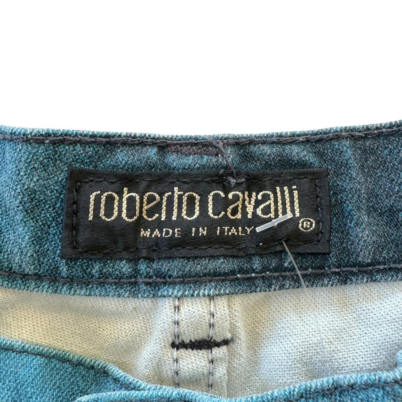 Roberto Cavalli Blue Floral Printed Jeans