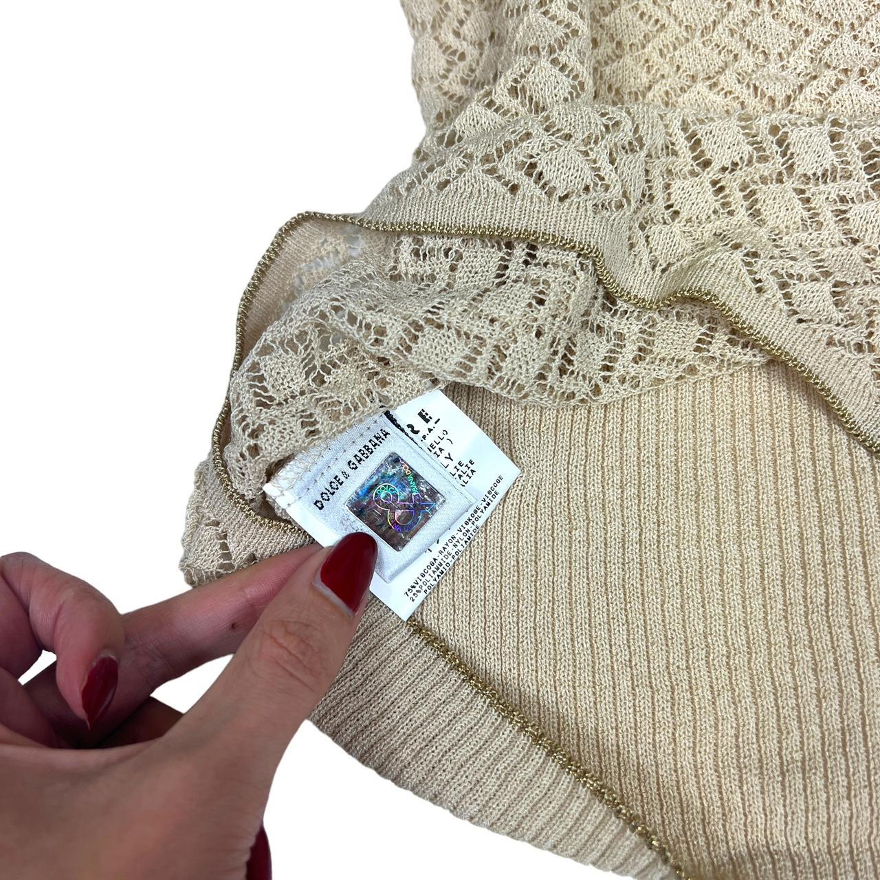 Dolce & Gabbana Tan Knit Sheer Front Cami Tank - Outfit Repeater