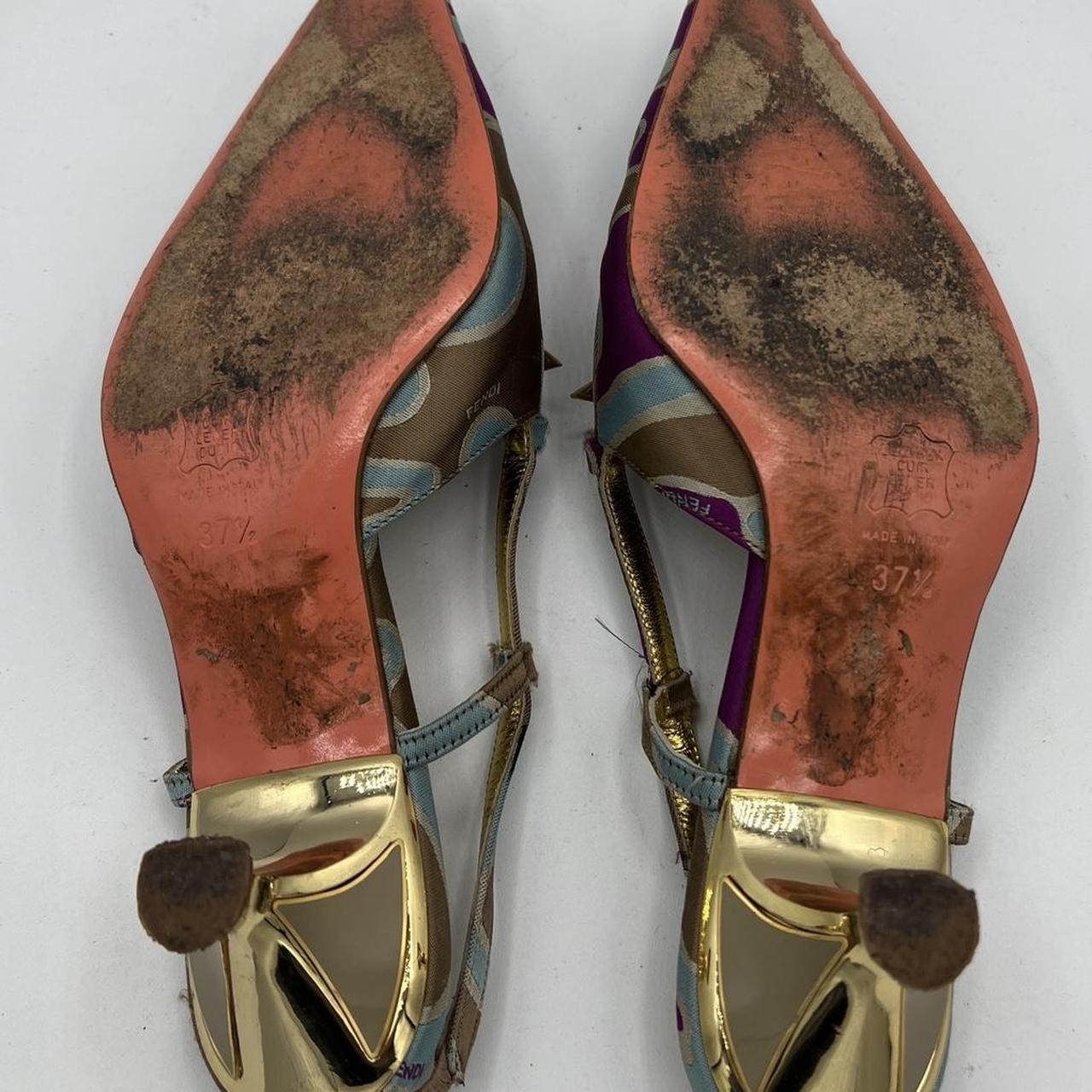 Fendi Printed Silk Pointed Toe Kitten Heels - Outfit Repeater