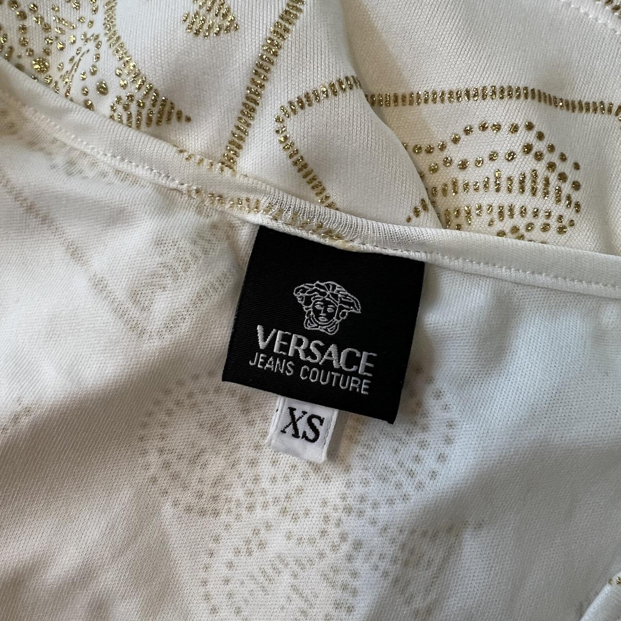 Versace Jeans Couture White and Gold Glitter Playing Card Graphic Tank Top - Outfit Repeater