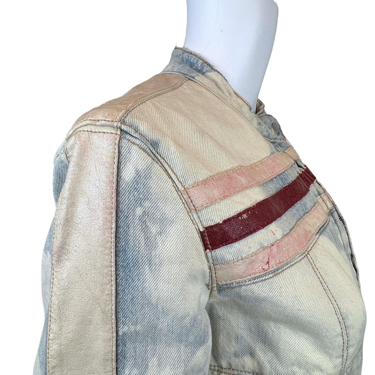 Miss Sixty Acid Wash Denim Biker Style Jacket