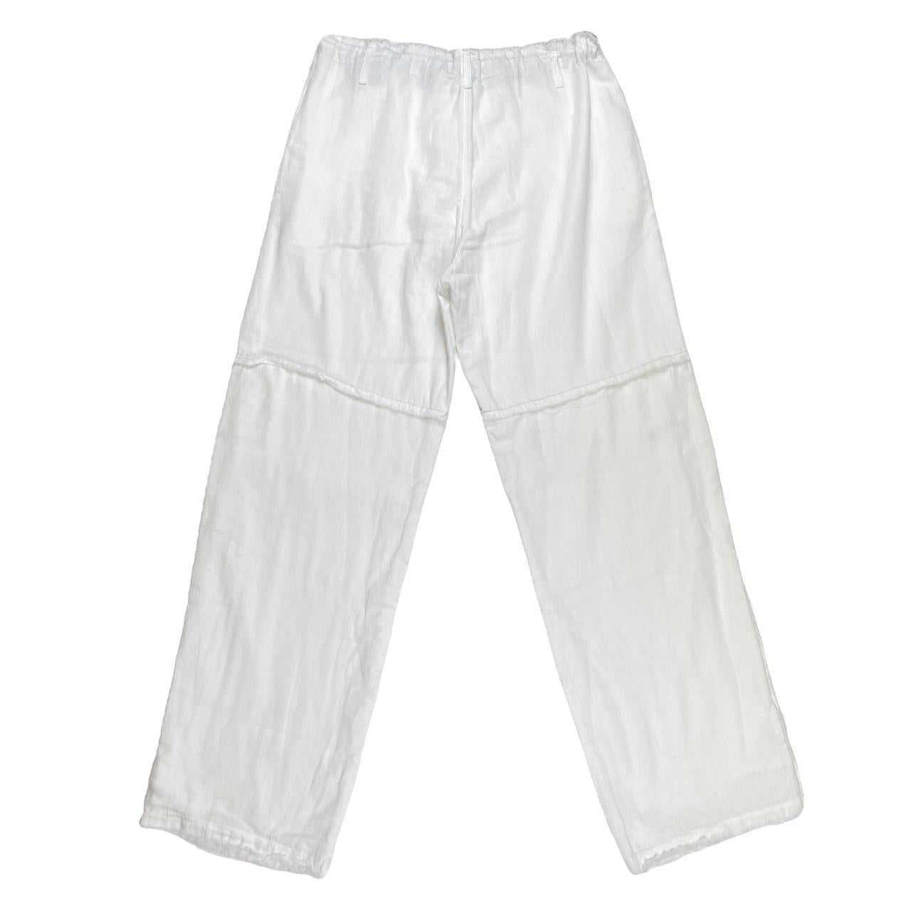 Diesel White Wide Leg Cotton Parachute Pants