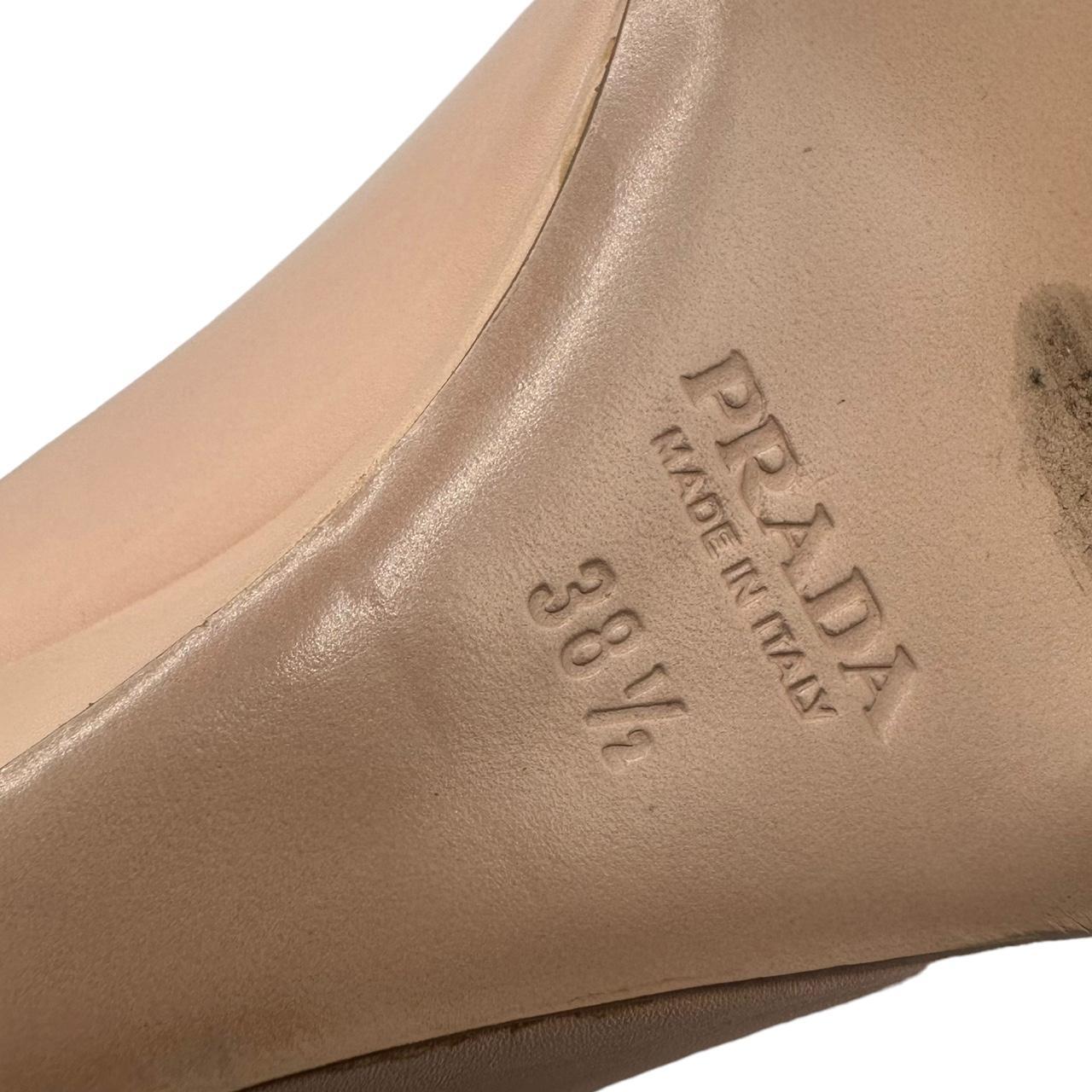 Prada Pink Leather Bow Peep-Toe Wedge Sandals