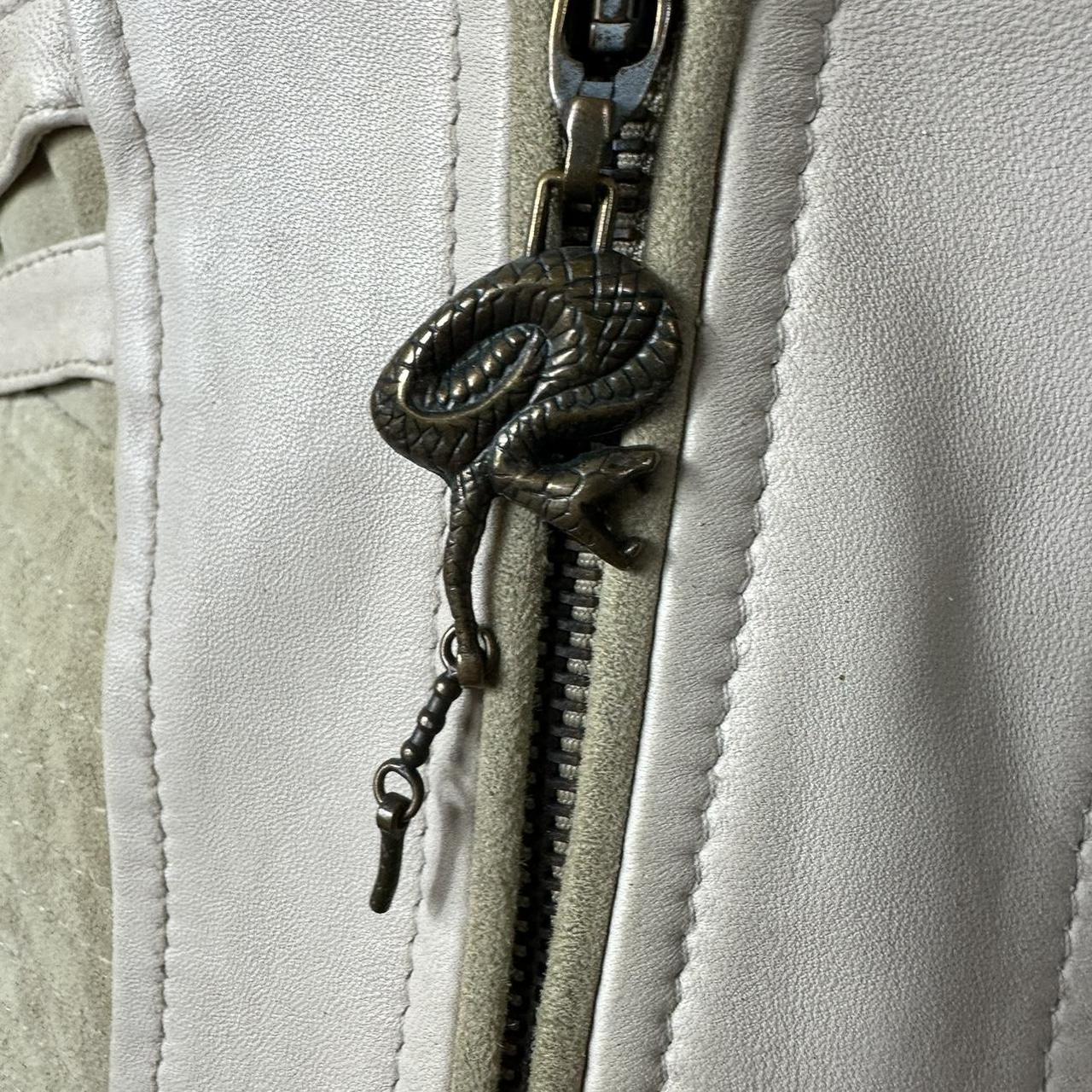 Just Cavalli by Roberto Cavalli Python Trim Leather Moto Jacket - Outfit Repeater