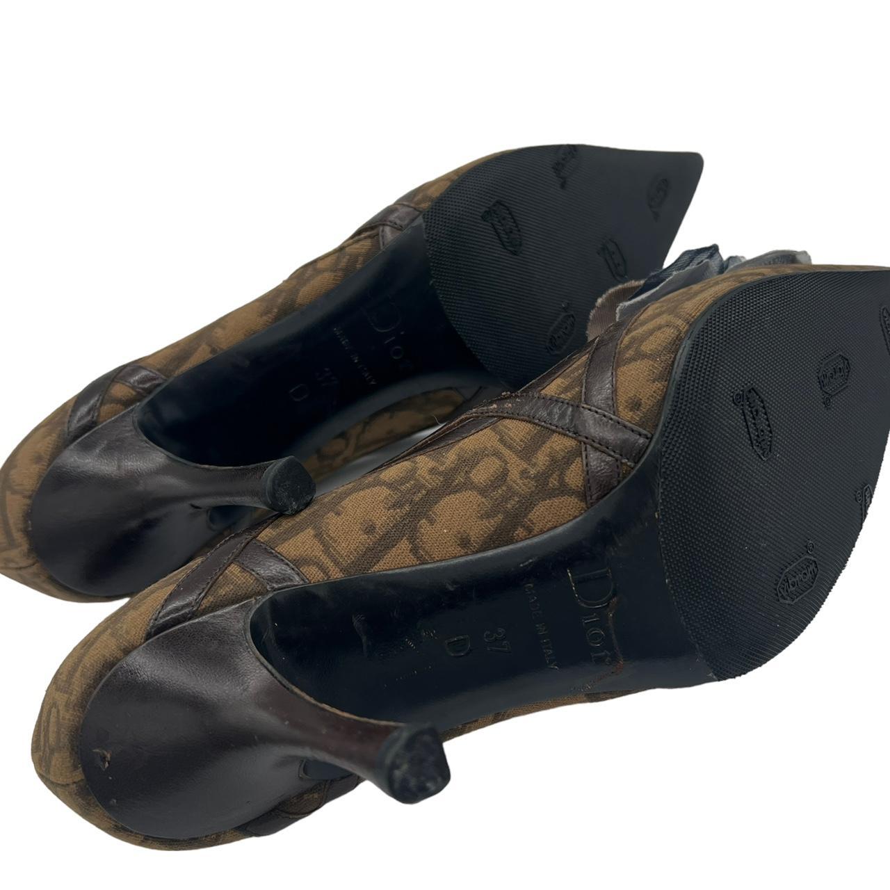 Christian Dior Brown Pointed Toe Trotter Heels Size 37