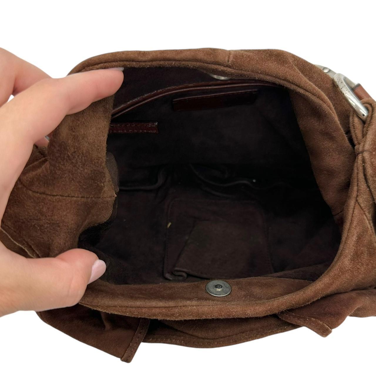 Yves Saint Laurent Brown Suede Nadja Rose Shoulder Bag - Outfit Repeater