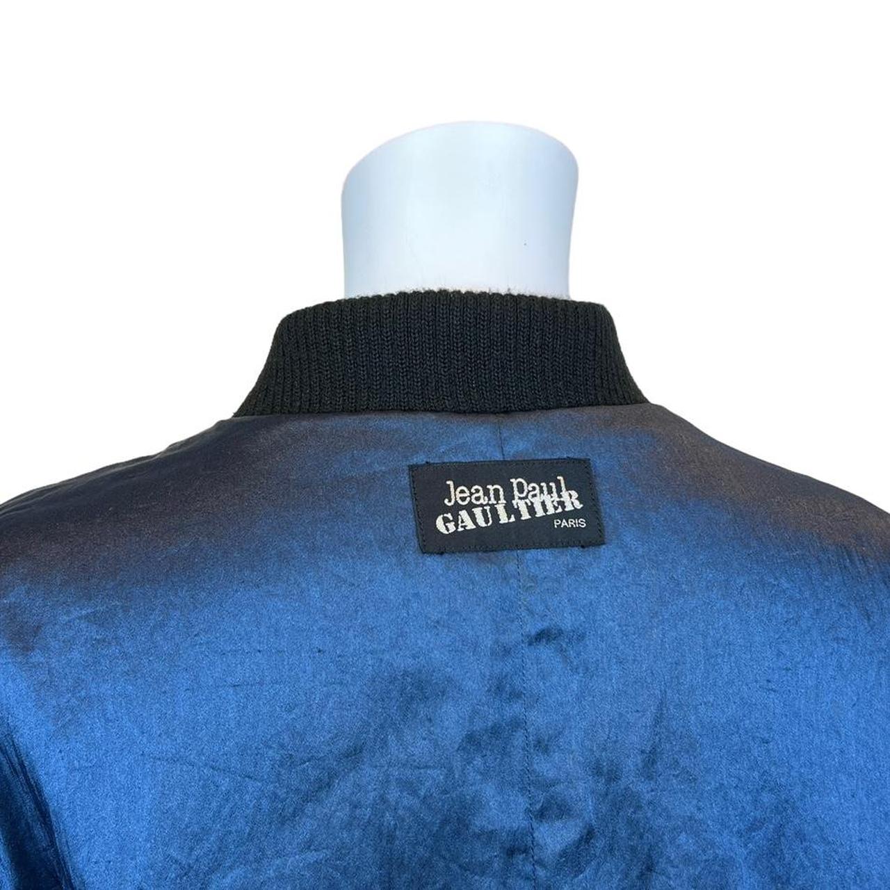 Jean Paul Gaultier Reversible Burgundy Fur Coat / Blue Satin Bomber Jacket - Outfit Repeater