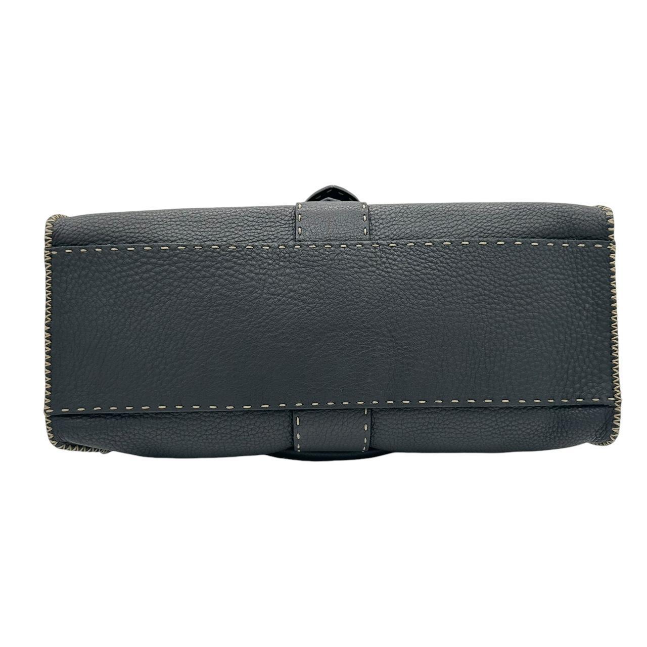 Fendi Black Leather Buckle Shoulder Bag