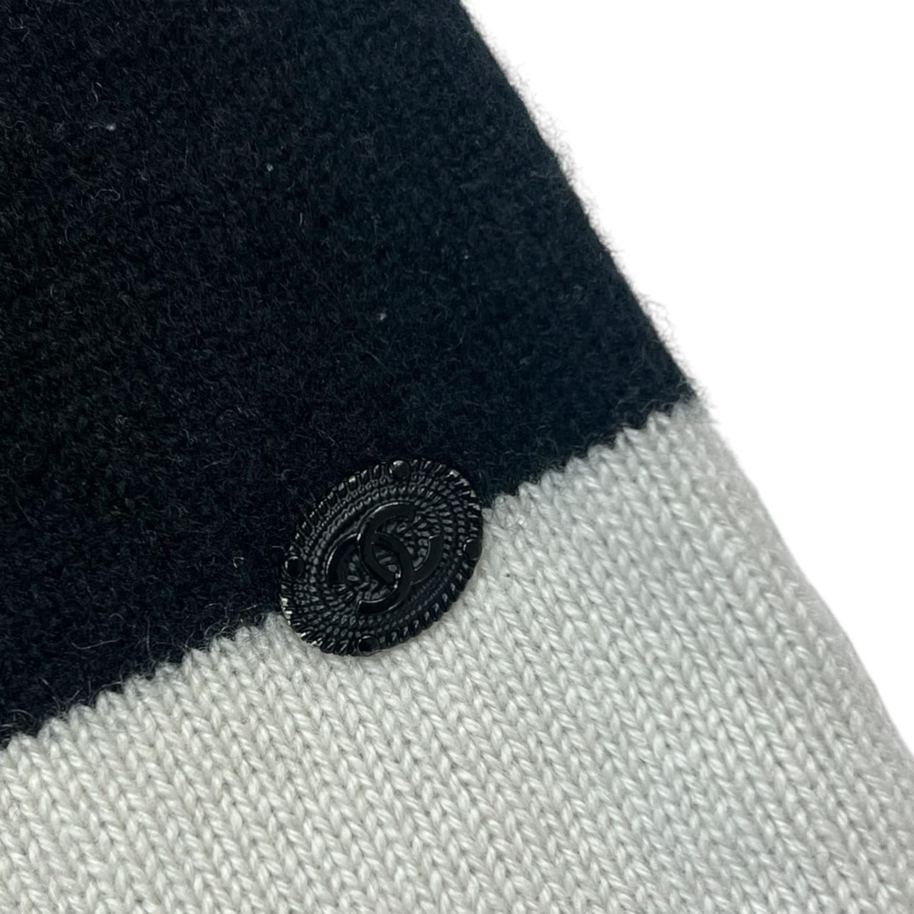 Chanel Black and White Cashmere Knit Polo Top - Outfit Repeater