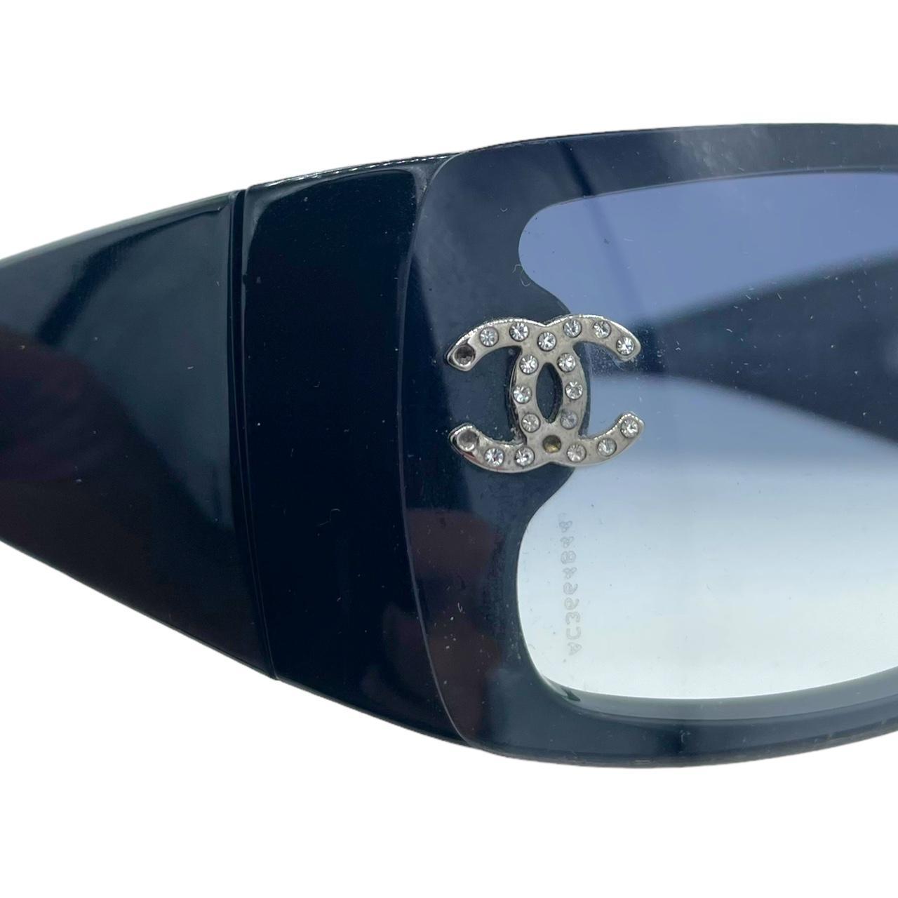 Chanel 5088 Gradient Sunglasses Black Crystal Logo