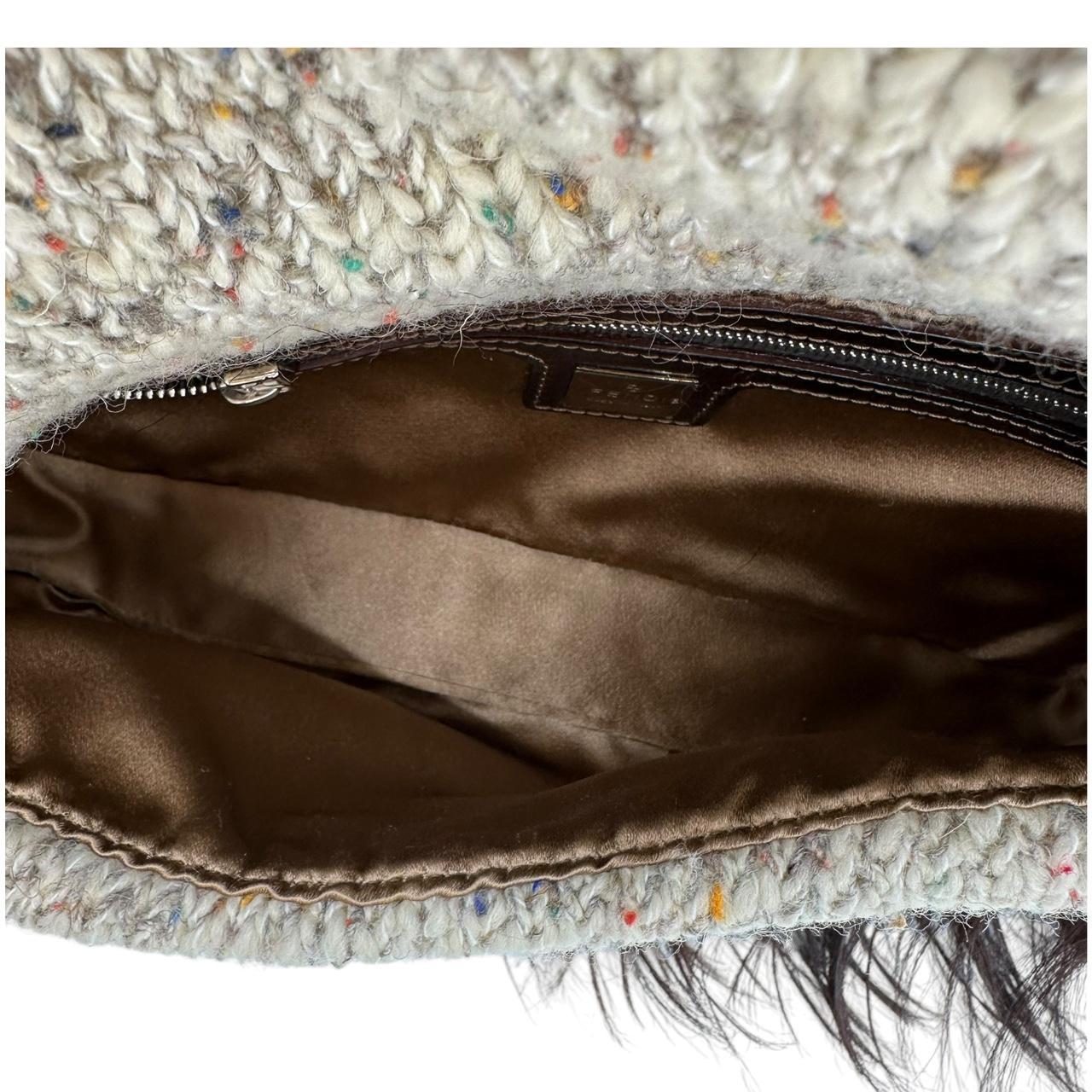 Fendi Fur Trim Knit Baguette Shoulder Bag - Outfit Repeater