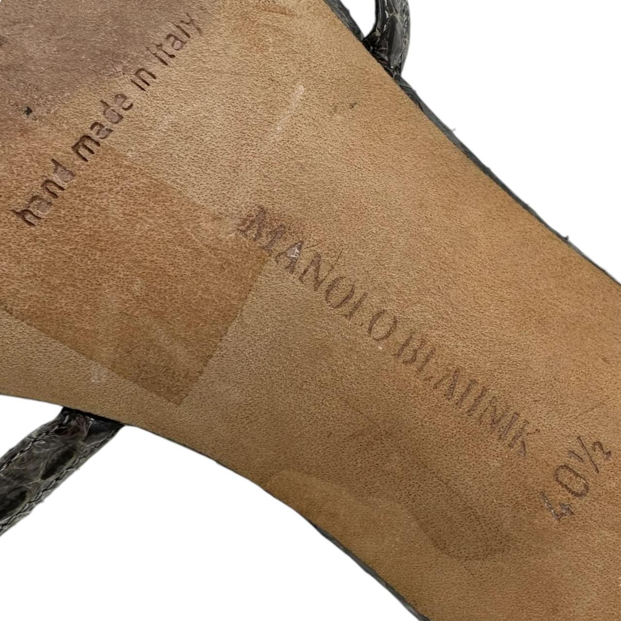 Manolo Blahnik Python Strappy Kitten Heel Sandals - Outfit Repeater