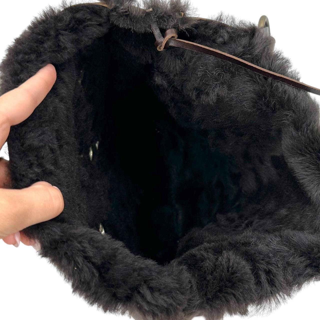 Dolce & Gabbana Brown Shearling Studded Butterfly Tote Bag - Outfit Repeater