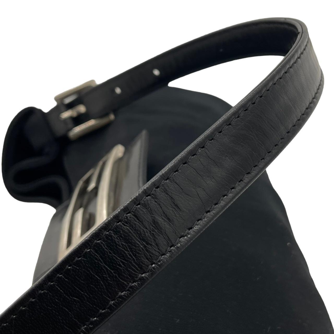 Fendi Black Neoprene Baguette Shoulder Bag