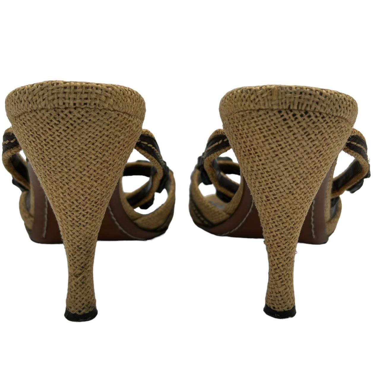 Louis Vuitton Mule Heels Blue Stone Embellished 37