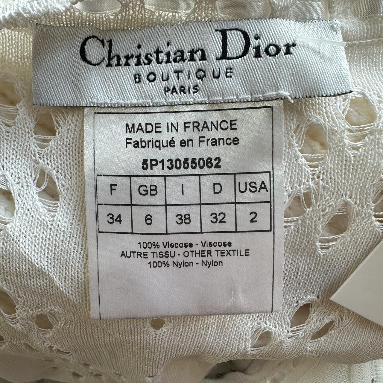 Christian Dior by John Galliano S/S 2003 White Knit Eyelet Tank Top