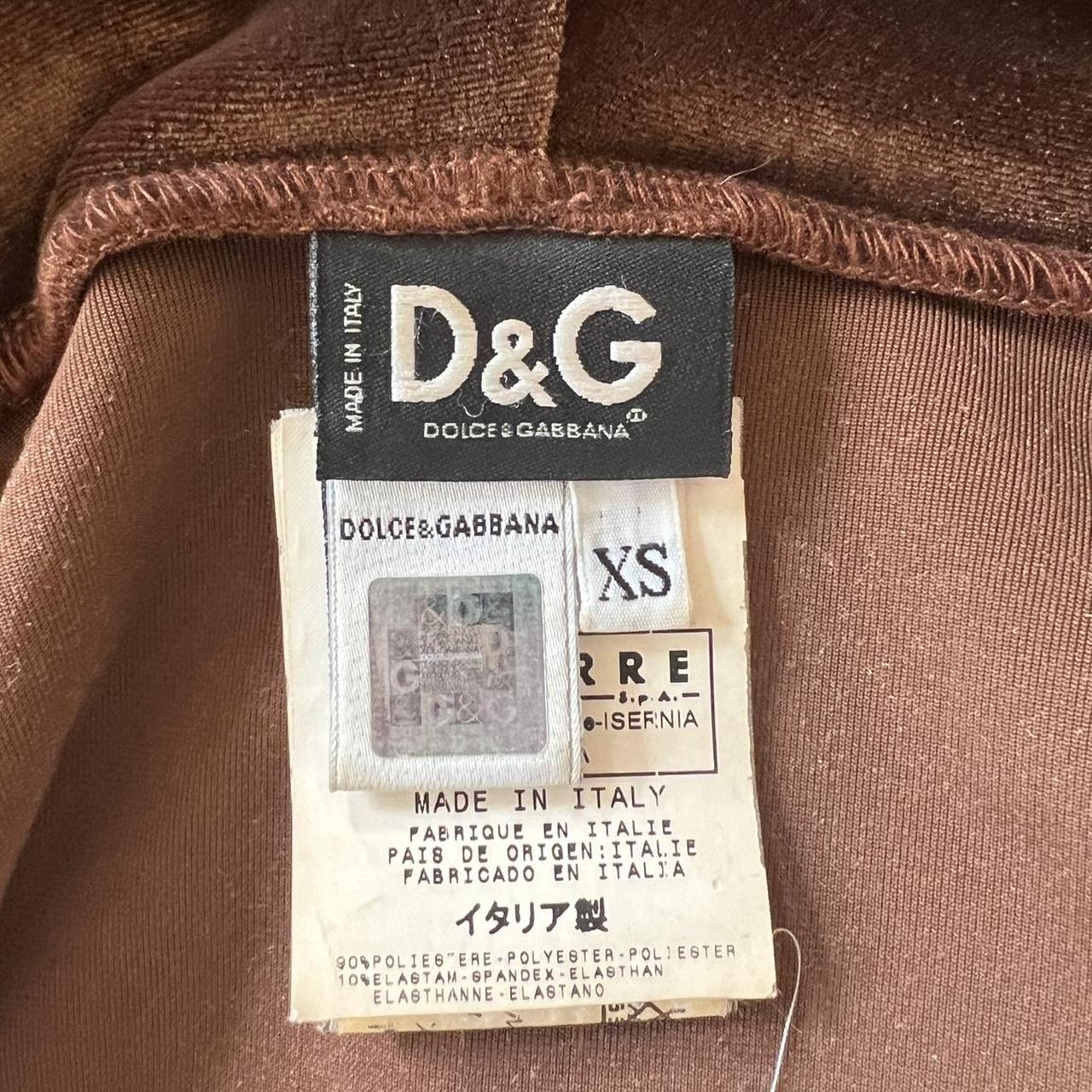 Dolce & Gabbana Brown Velour Rhinestone Logo Hoodie