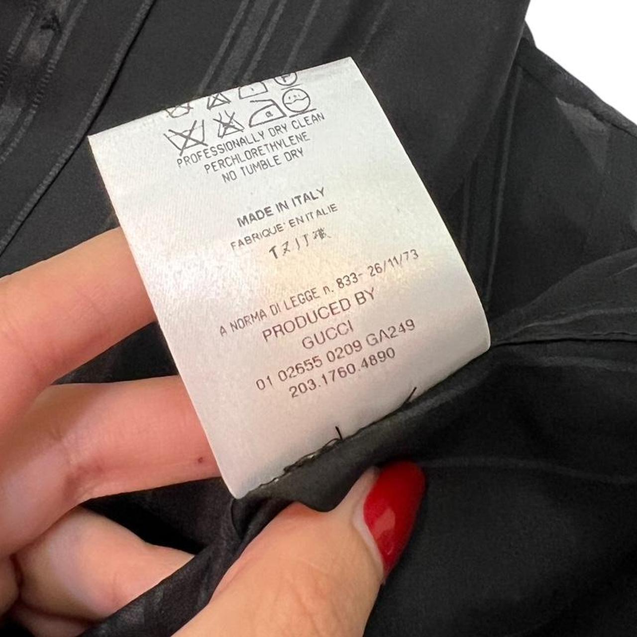 Gucci By Tom Ford s/s 2001 Black Semi-Sheer Striped Silk Button Down Blouse - Outfit Repeater