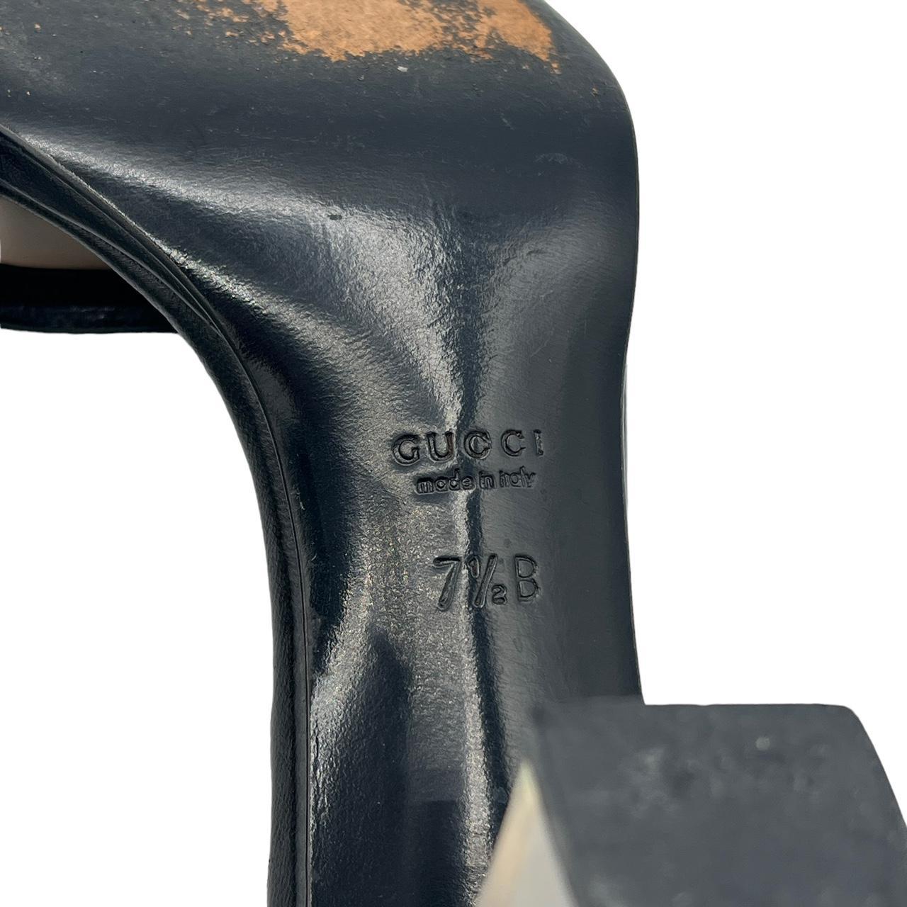 Gucci by Tom Ford Black Leather Transparent Mule Heels - Outfit Repeater