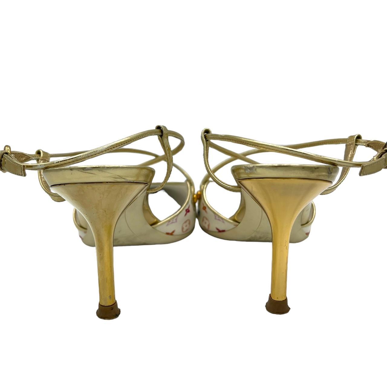 Louis Vuitton Pointed Toe Heels White Murakami Monogram
