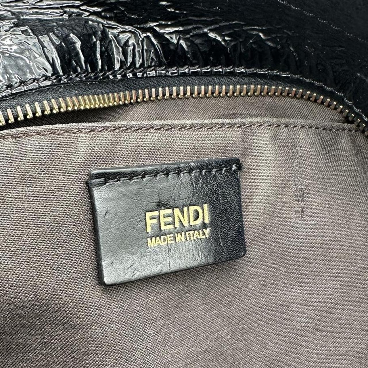 Fendi Black Patent Leather Hobo Bag