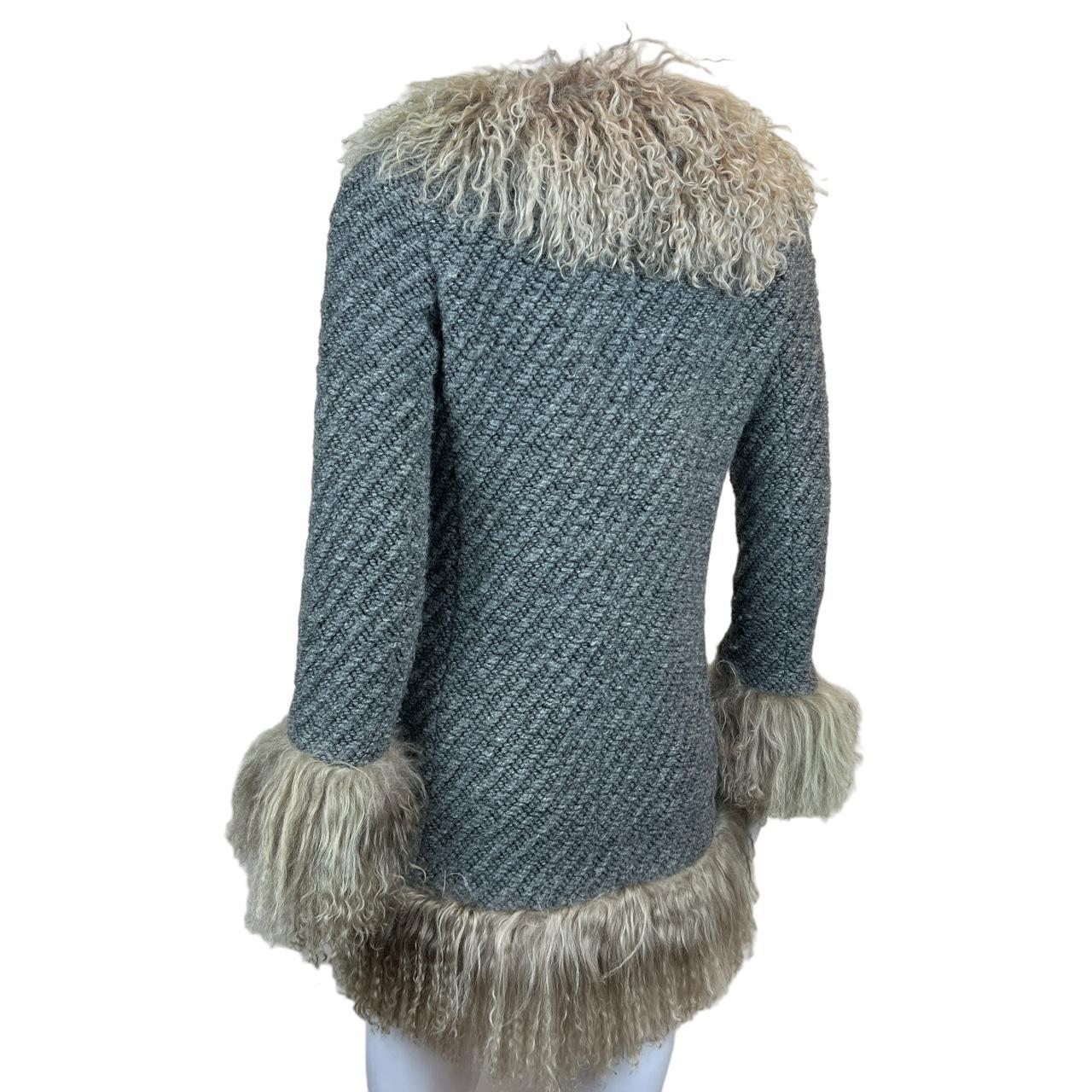 Dolce & Gabbana Gray Knit Penny Lane Jacket with Fur Trim - Outfit Repeater