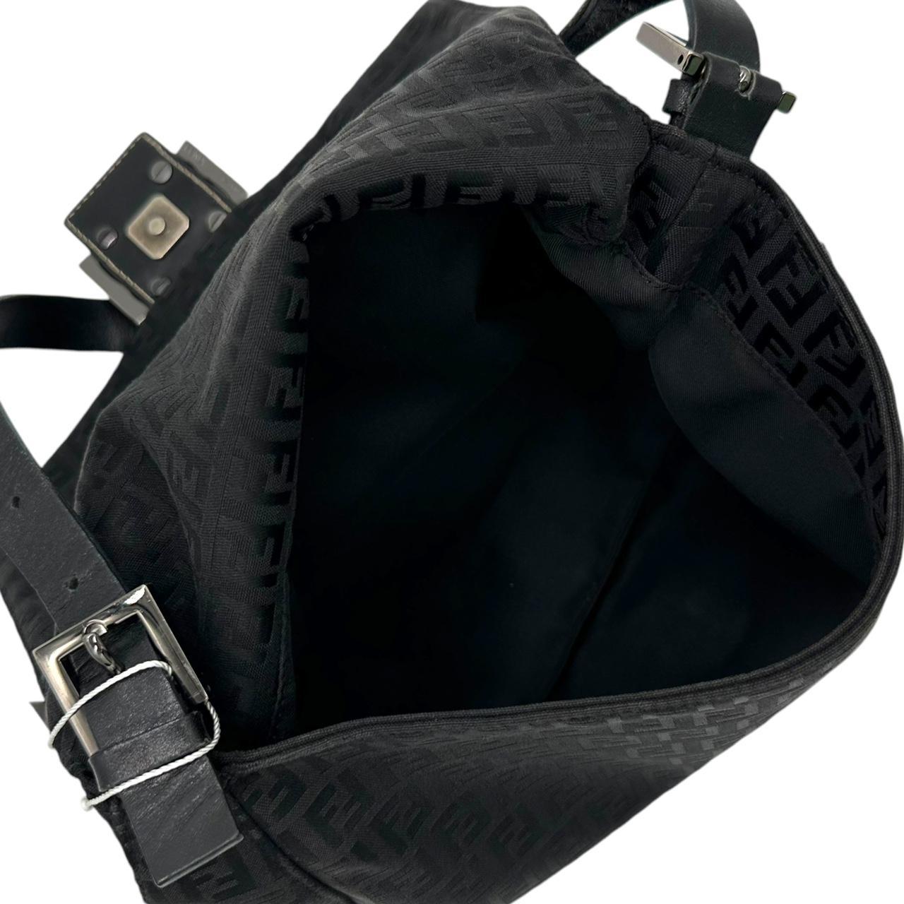 Fendi Black Zucchino Monogram Shoulder Bag