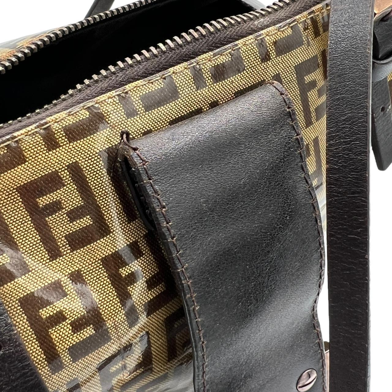 Fendi Brown Zucca Monogram Rectangle Baguette Shoulder Bag