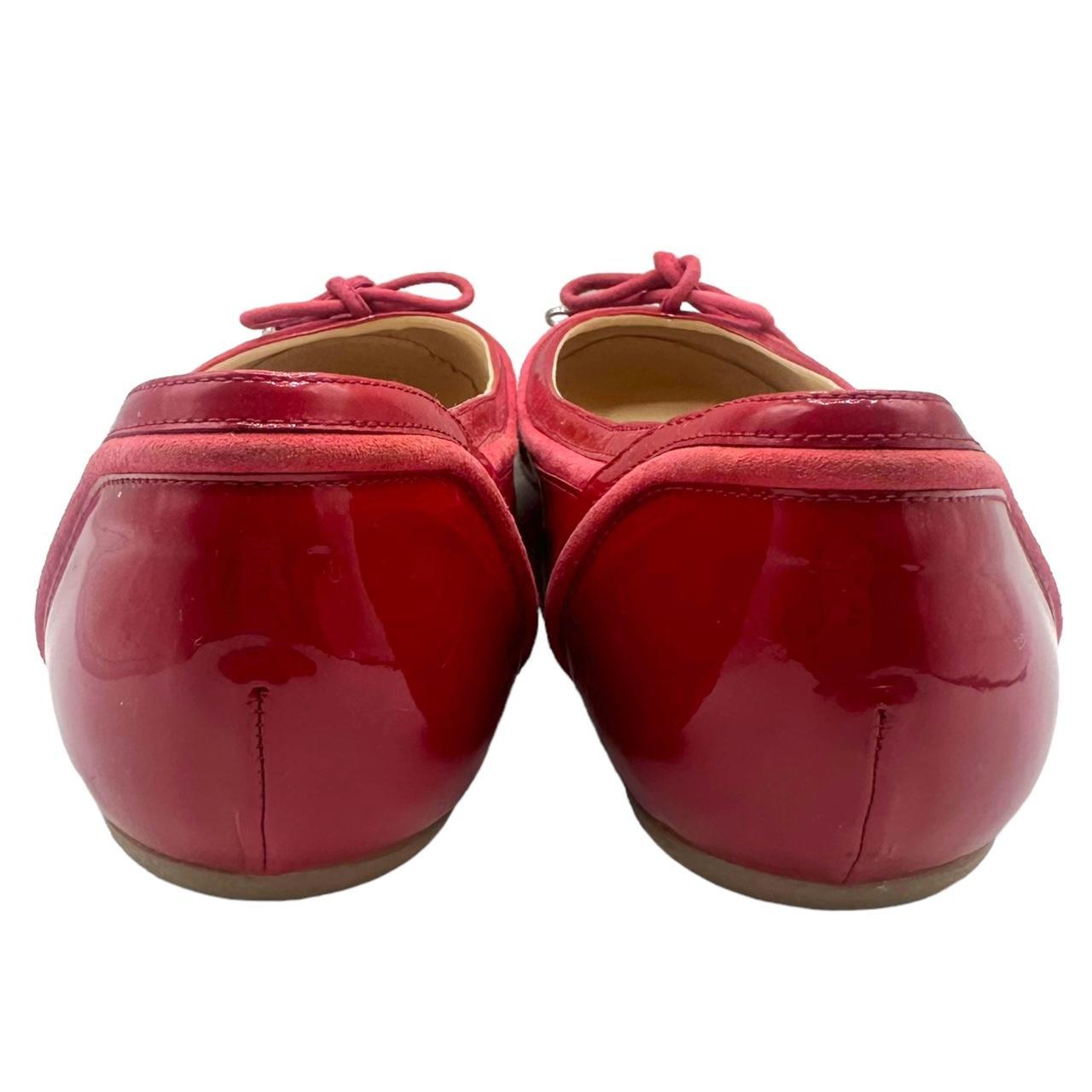 Christian Dior Red Patent Leather Ballet Flats Size 37