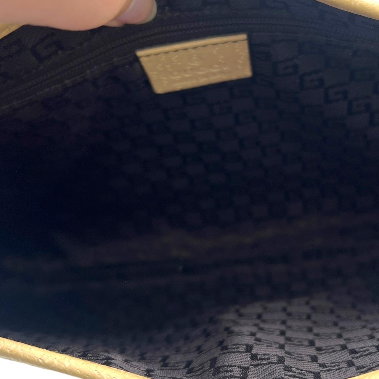 Gucci Jackie Shoulder Bag Tan Canvas Bamboo Handle