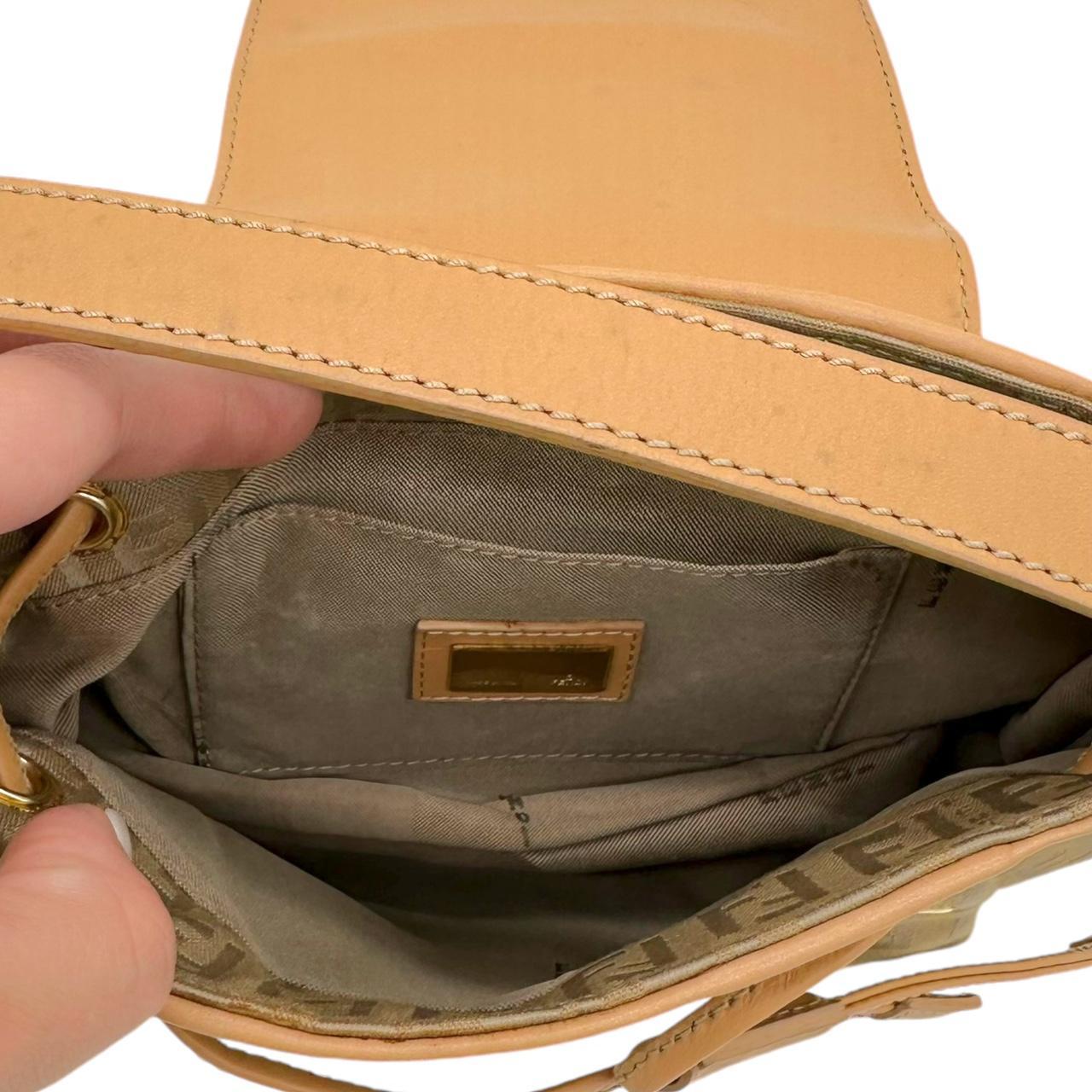 Fendi Mini Bucket Shoulder Bag Gold Zucchino Monogram