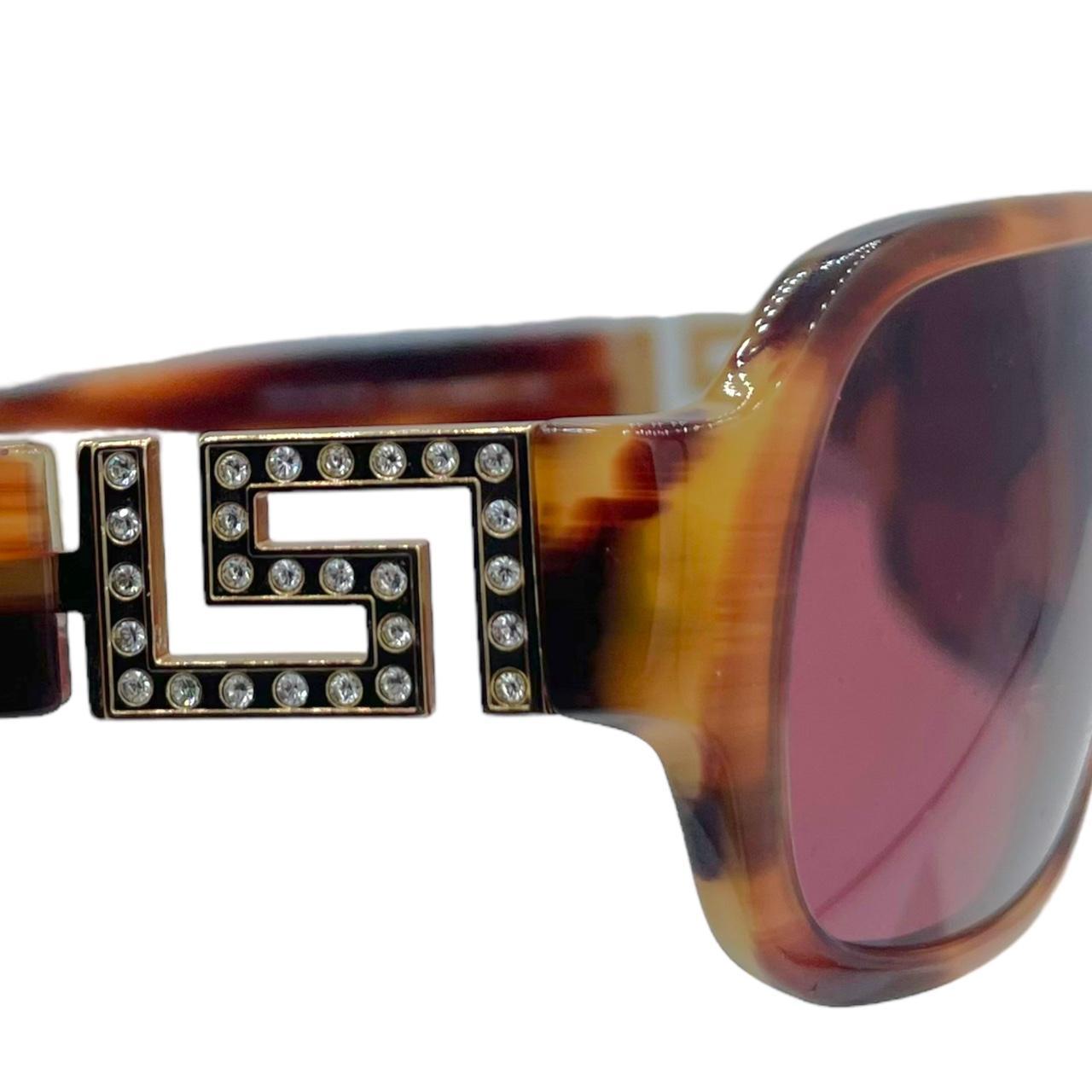 Versace Tortoise Shell Crystal Embellished Sunglasses