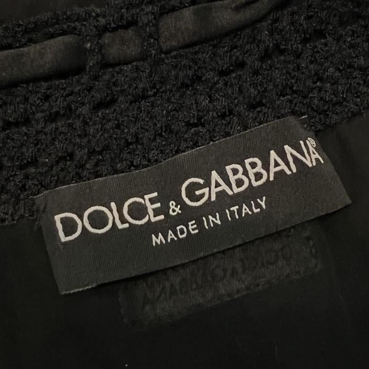 Dolce & Gabbana Black Crochet Bow Neck Blouse