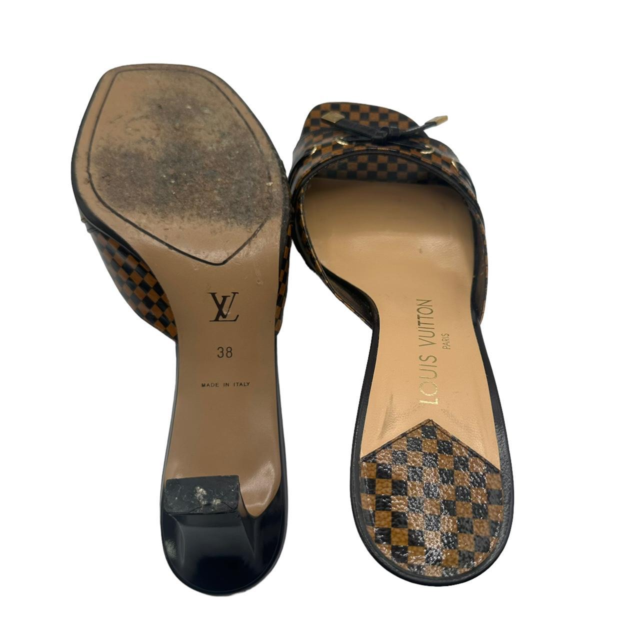 Louis Vuitton Damier Ebene Heeled Sandals