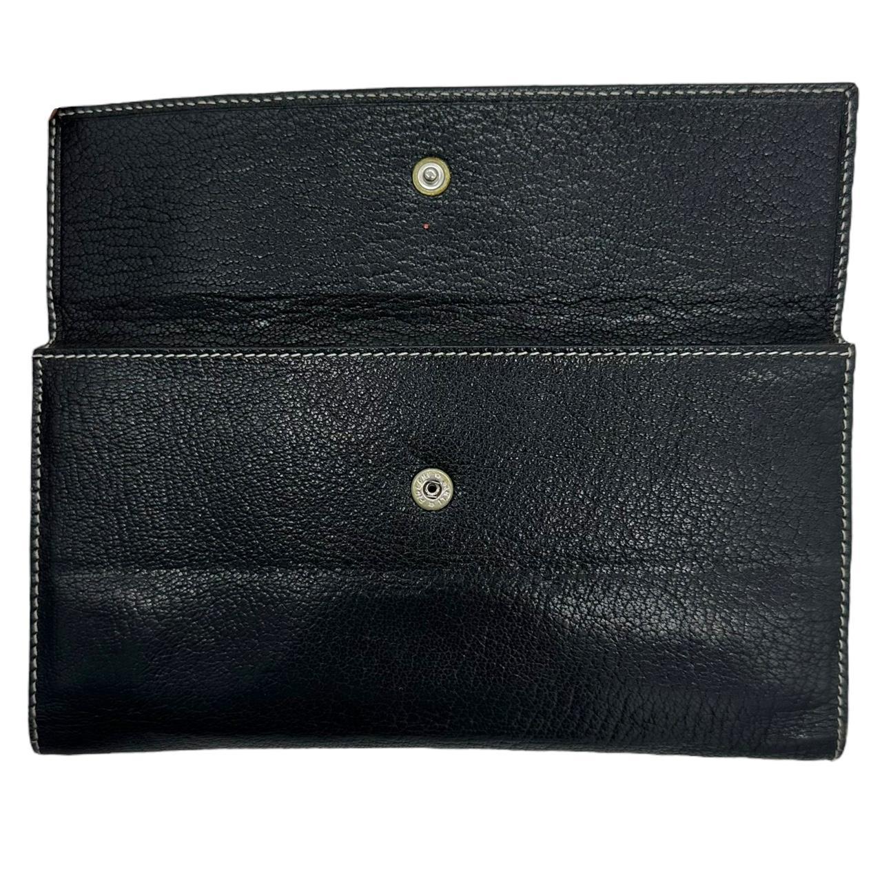 Fendi Black Leather Logo Long Wallet