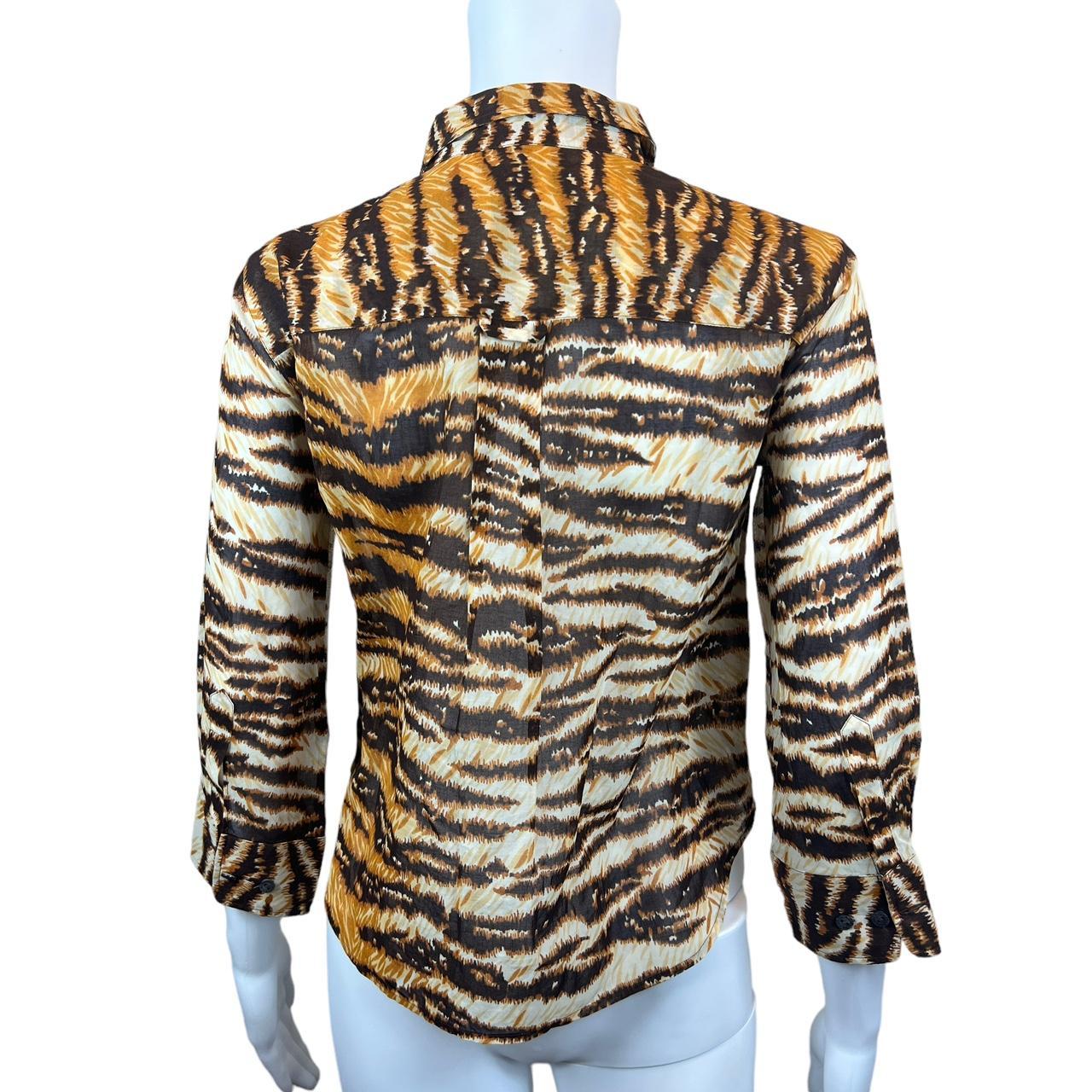 Dolce & Gabbana Semi-Sheer Tiger Print Blouse Top - Outfit Repeater