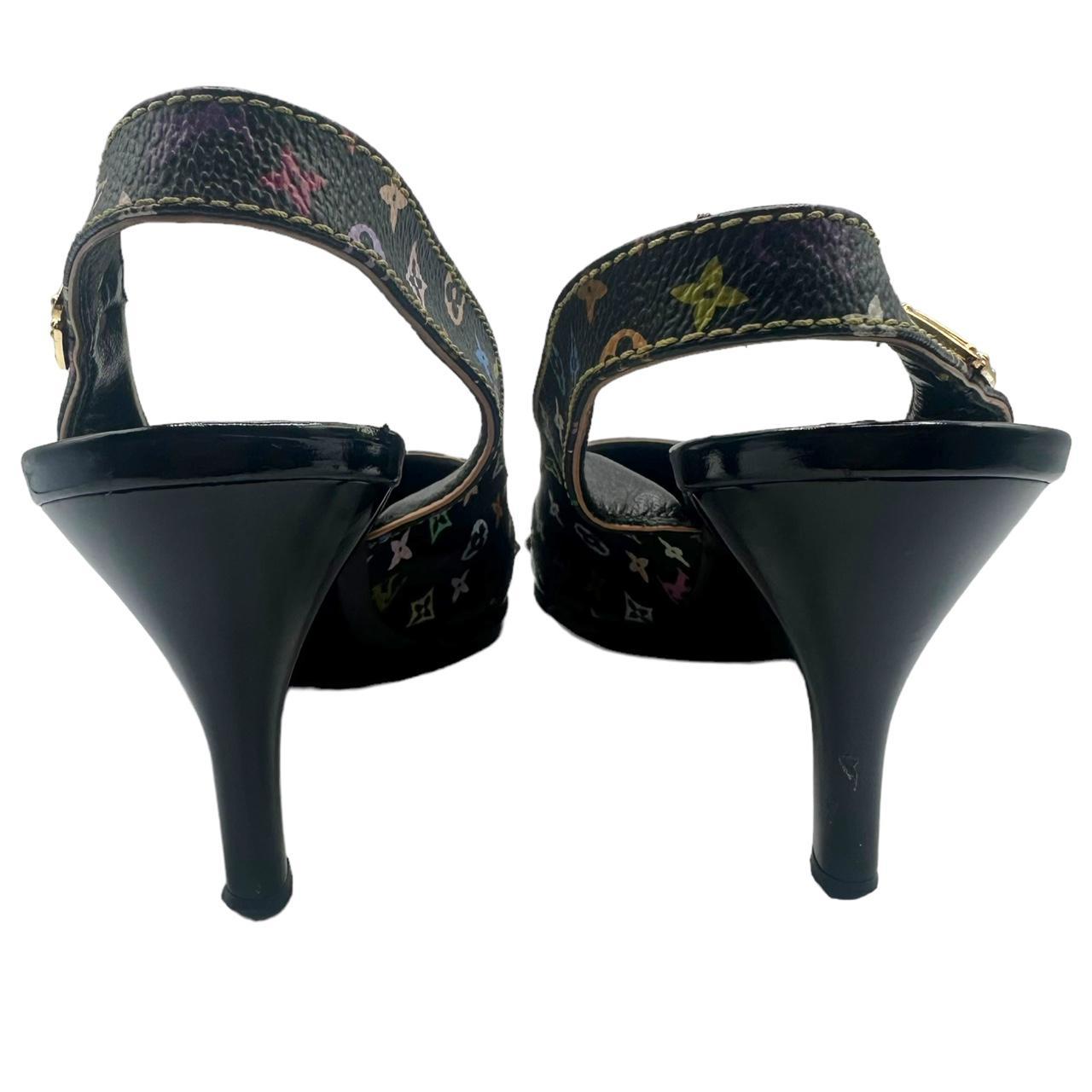 Louis Vuitton Pointed Toe Heels Black Multicolor Monogram