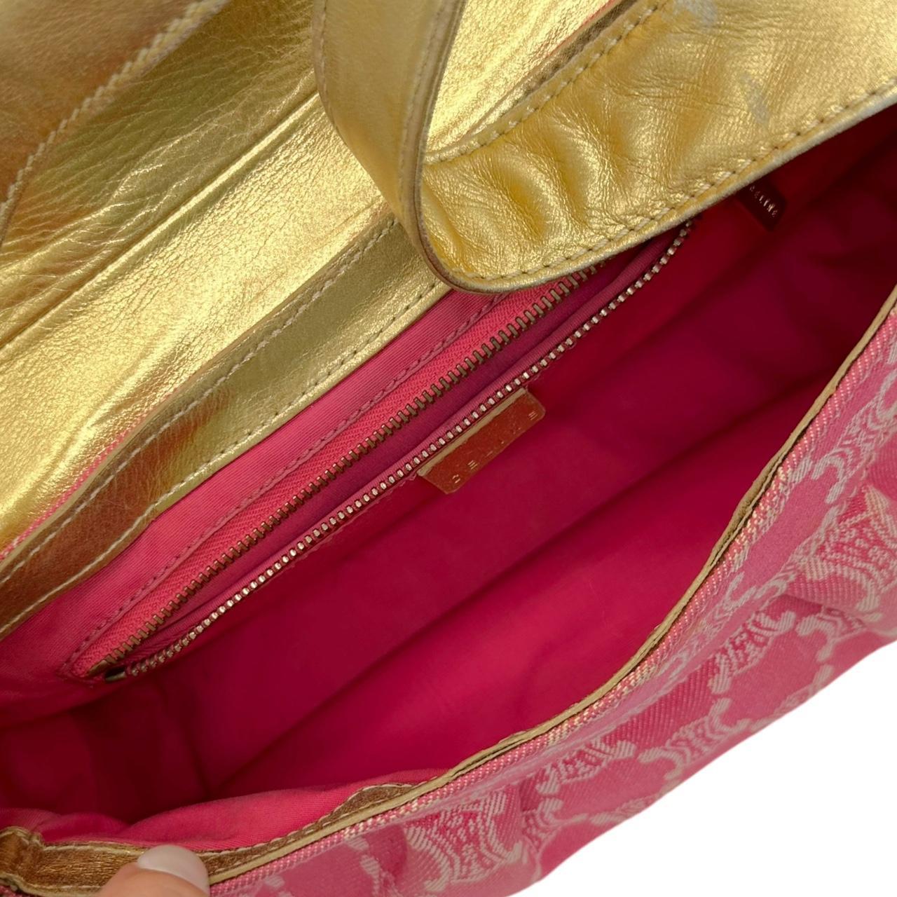 Celine Pink Gold Monogram Shoulder Bag