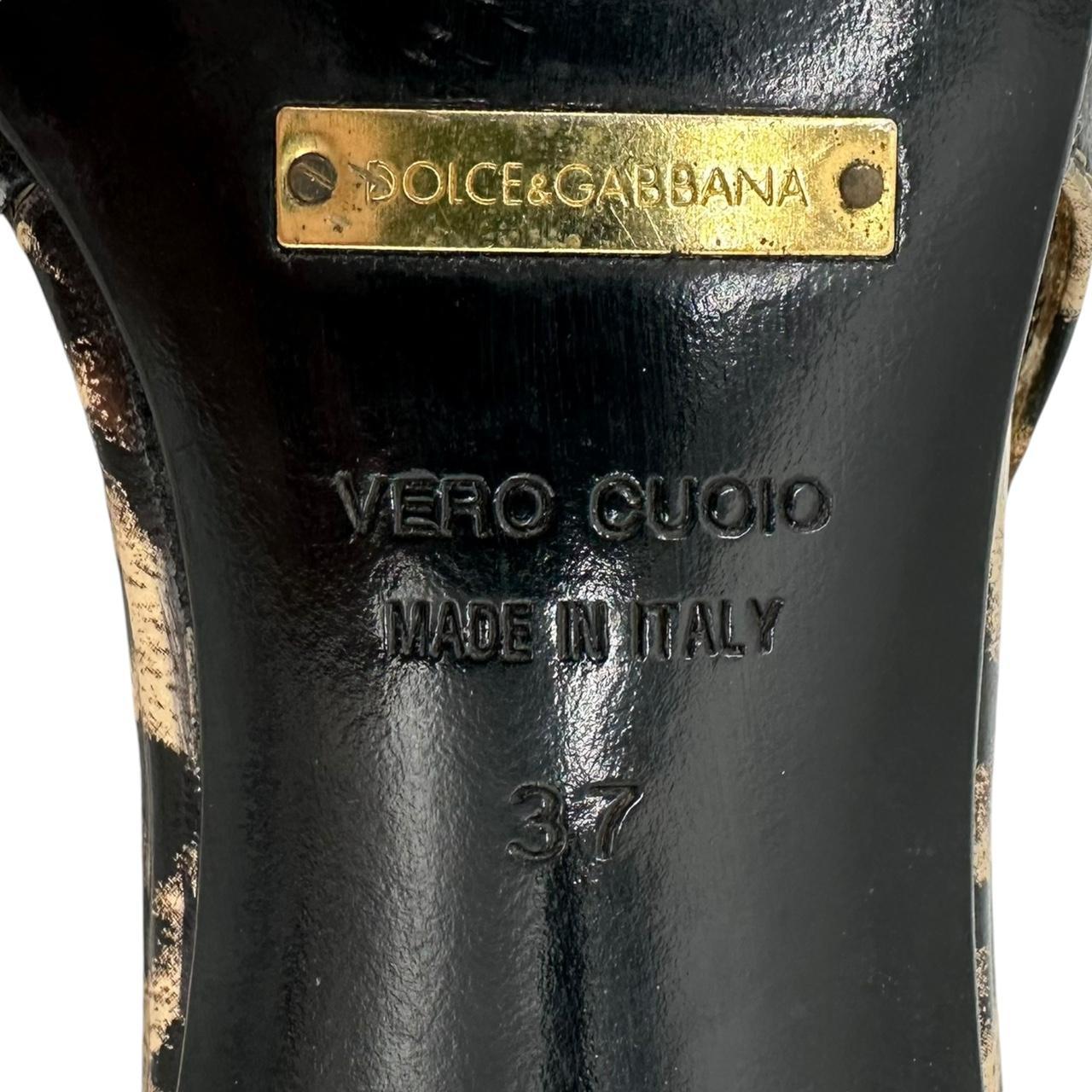 Dolce & Gabbana Leopard Print Slingback Kitten Heels