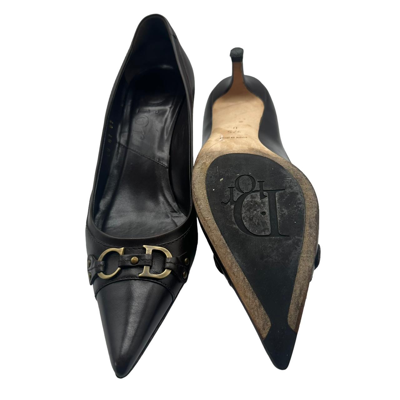 Christian Dior Brown Leather Pointed Toe Heels