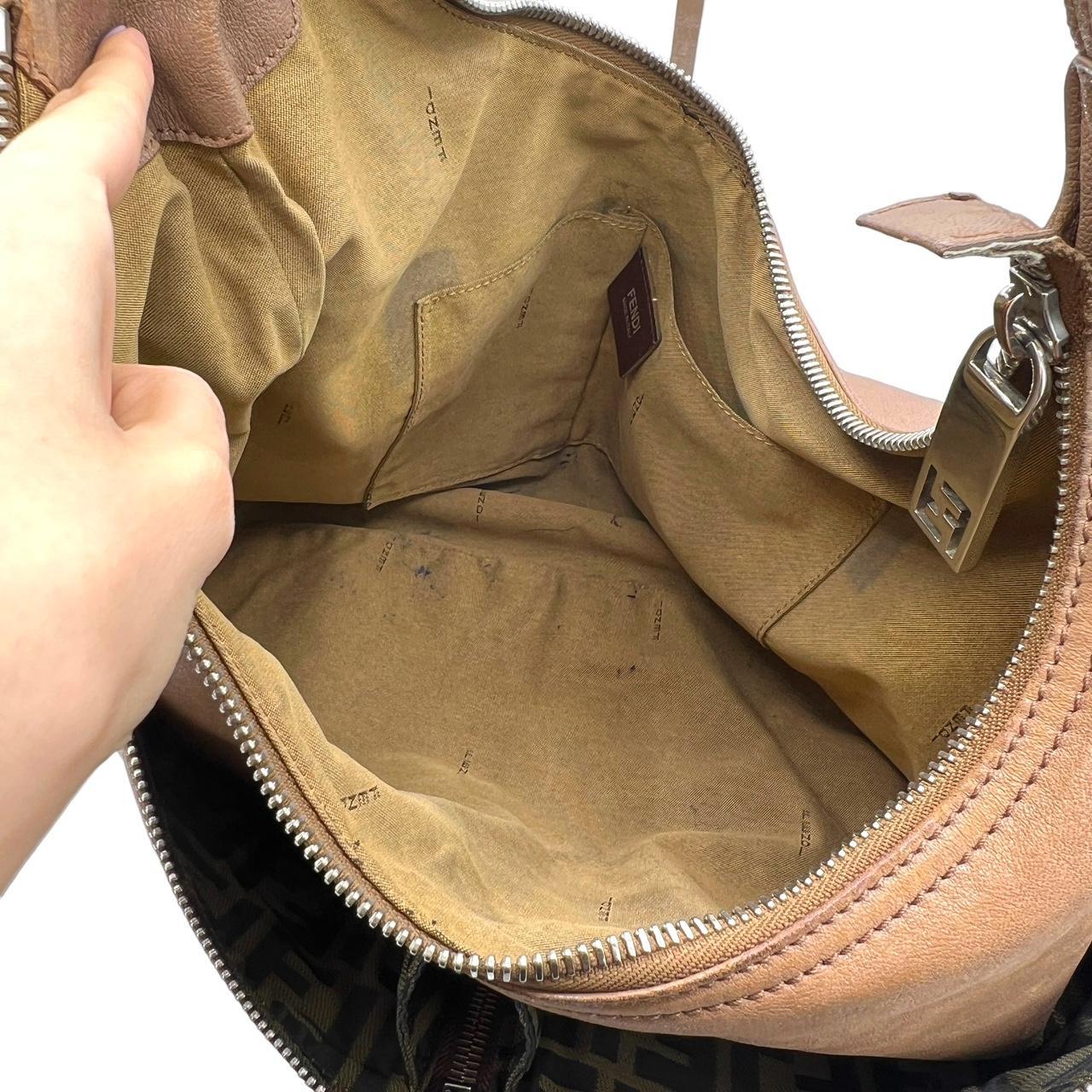 Fendi Tan Leather Oversized Hobo Shoulder Bag