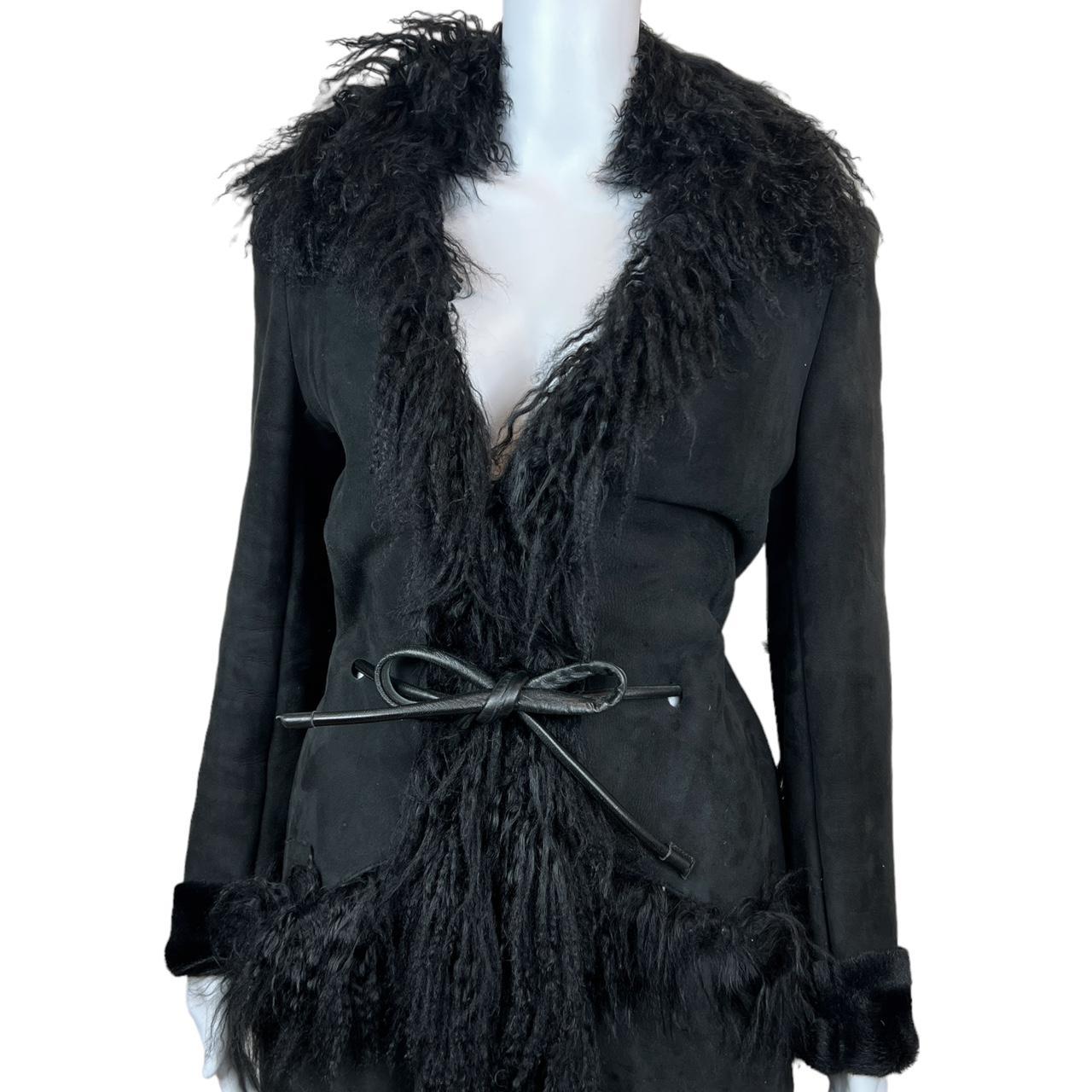 Gucci Black Fur Leather Coat Tom Ford